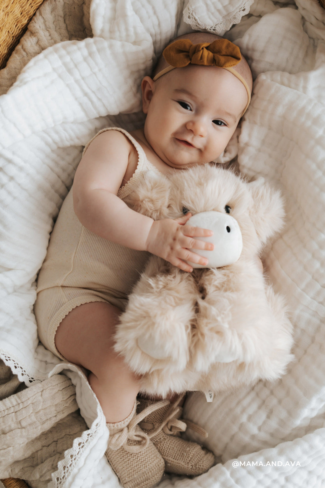 Snuggle Bunnies - Hilda The Highland Cow Childrens Toy from Jamie Kay Australia