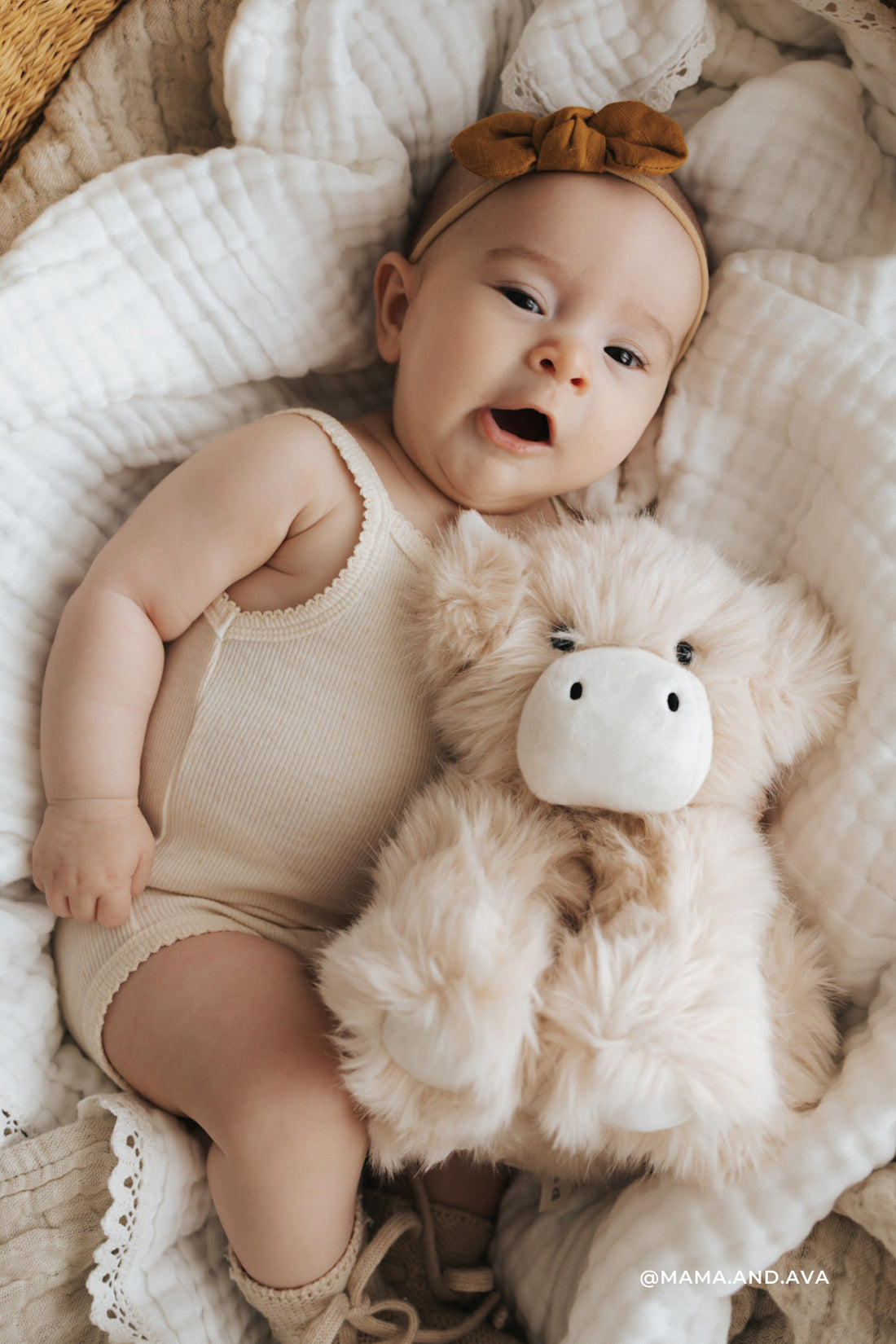 Snuggle Bunnies - Hilda The Highland Cow Childrens Toy from Jamie Kay Australia