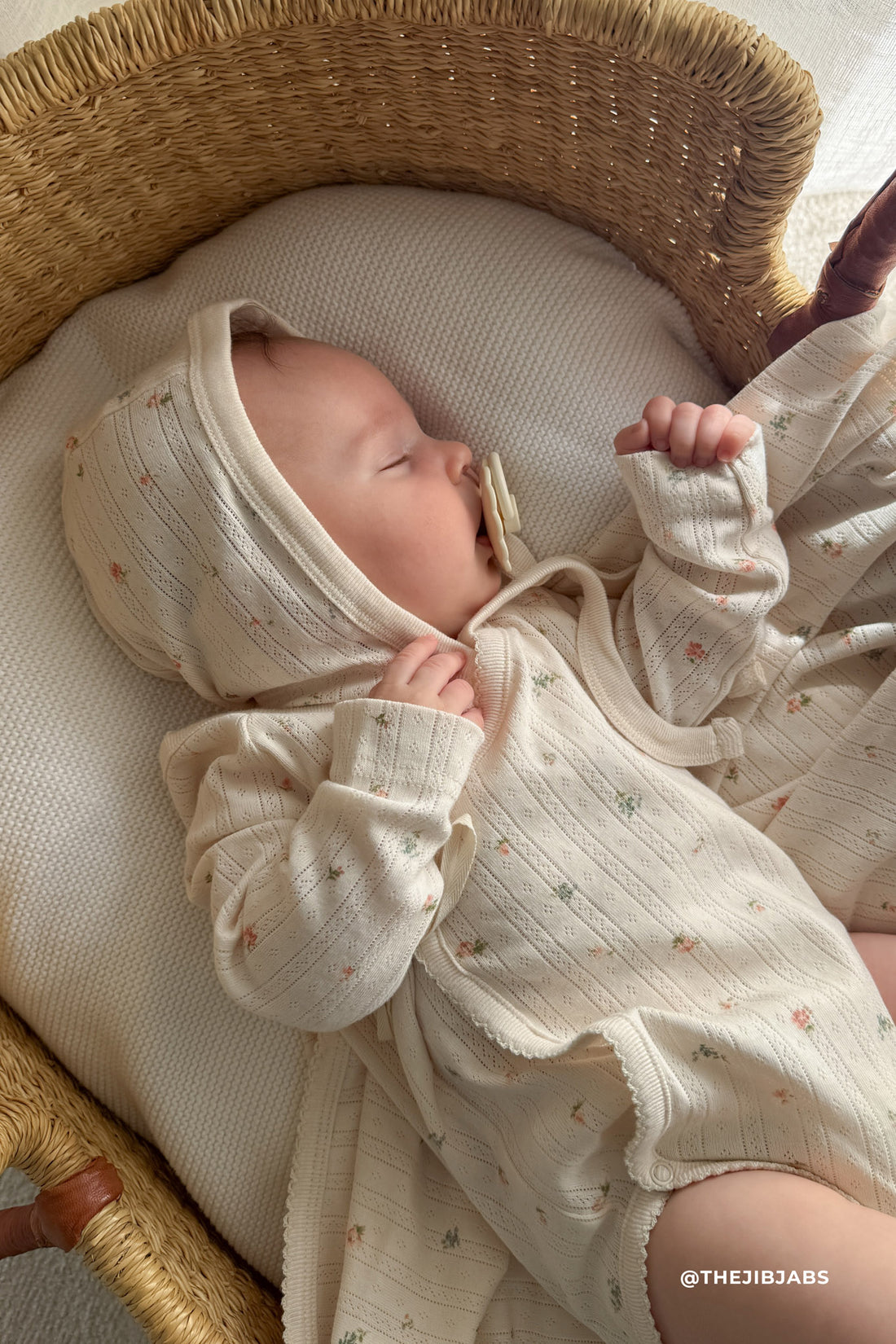 Organic Cotton Pointelle Bonnet - Sweet Magnolia Simple Childrens Bonnet from Jamie Kay Australia