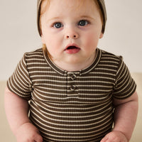 Organic Cotton Modal Marley Beanie - Bear/Cassava Childrens Hat from Jamie Kay Australia