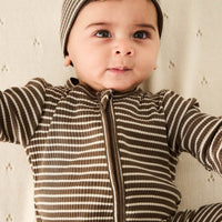 Organic Cotton Modal Marley Beanie - Bear/Cassava Childrens Hat from Jamie Kay Australia