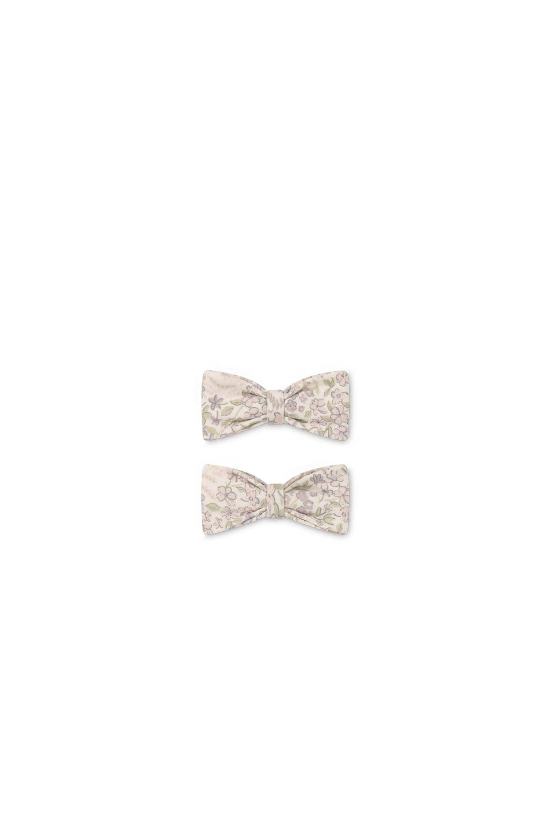 Organic Cotton Bow 2PK - April Floral Mauve Childrens Bow from Jamie Kay Australia