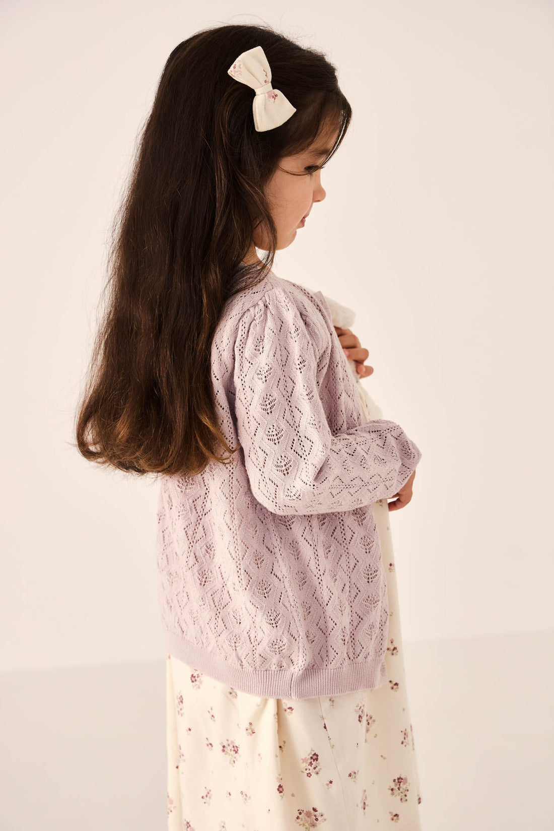 Organic Cotton Bow 2PK - Lauren Floral Tofu Childrens Bow from Jamie Kay Australia