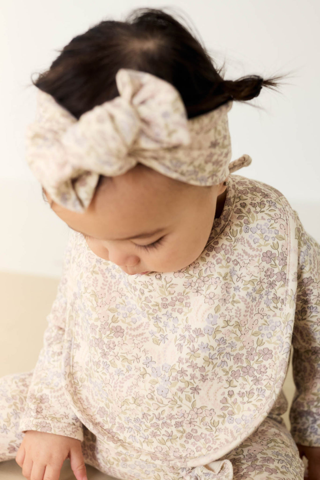 Organic Cotton Bib - April Floral Mauve Childrens Bib from Jamie Kay Australia