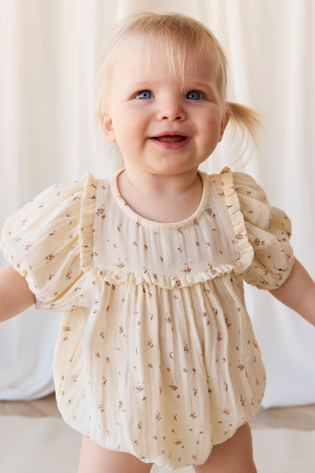 Organic Cotton Muslin Odette Playsuit - Dina Antique Childrens Jumpsuit from Jamie Kay Australia