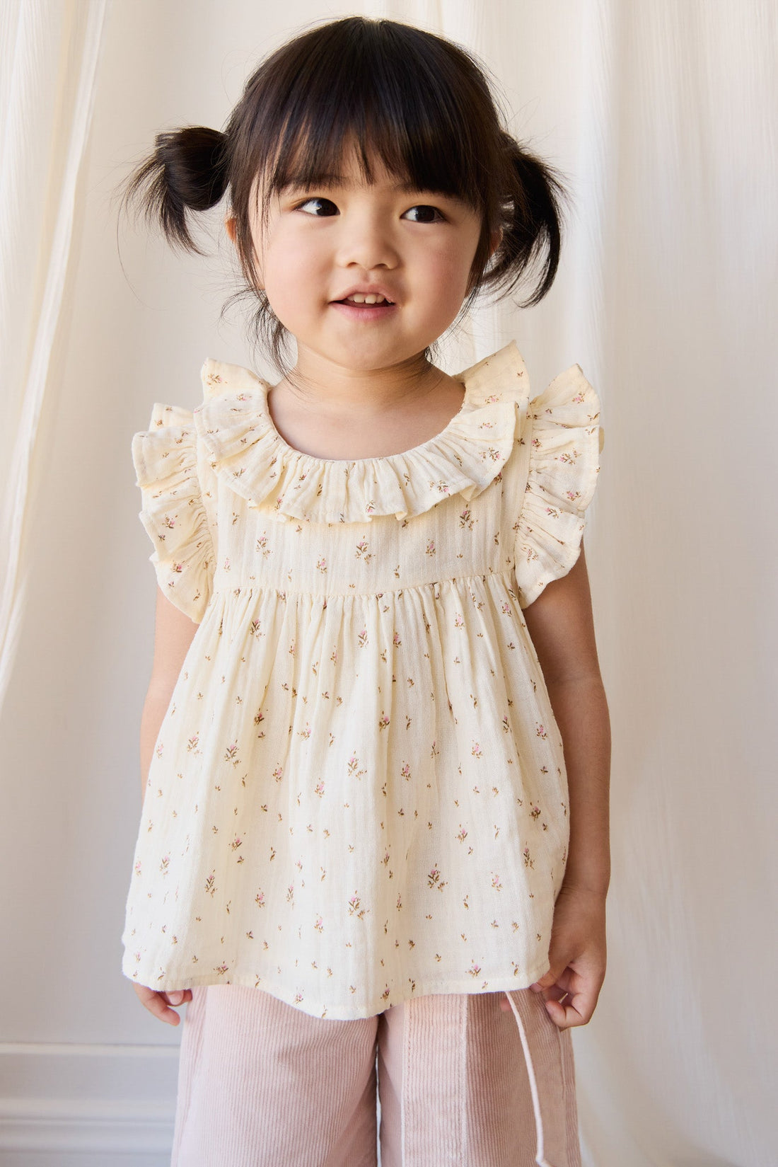 Organic Cotton Muslin Banks Blouse - Dina Antique Childrens Top from Jamie Kay Australia