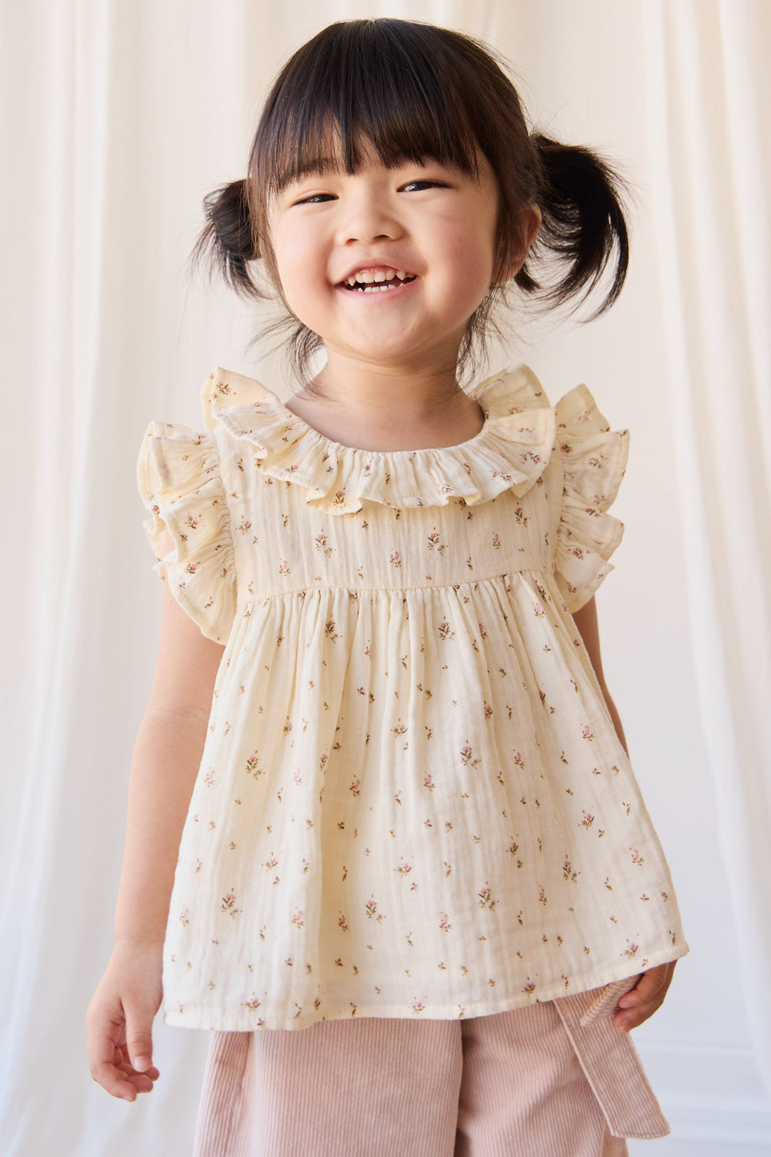 Organic Cotton Muslin Banks Blouse - Dina Antique Childrens Top from Jamie Kay Australia