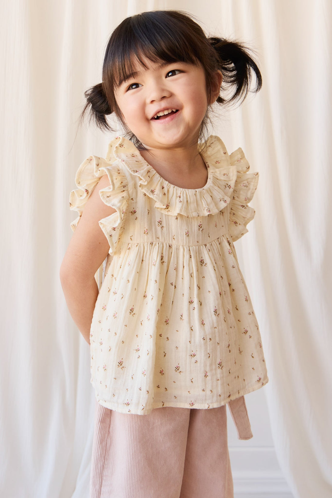 Organic Cotton Muslin Banks Blouse - Dina Antique Childrens Top from Jamie Kay Australia