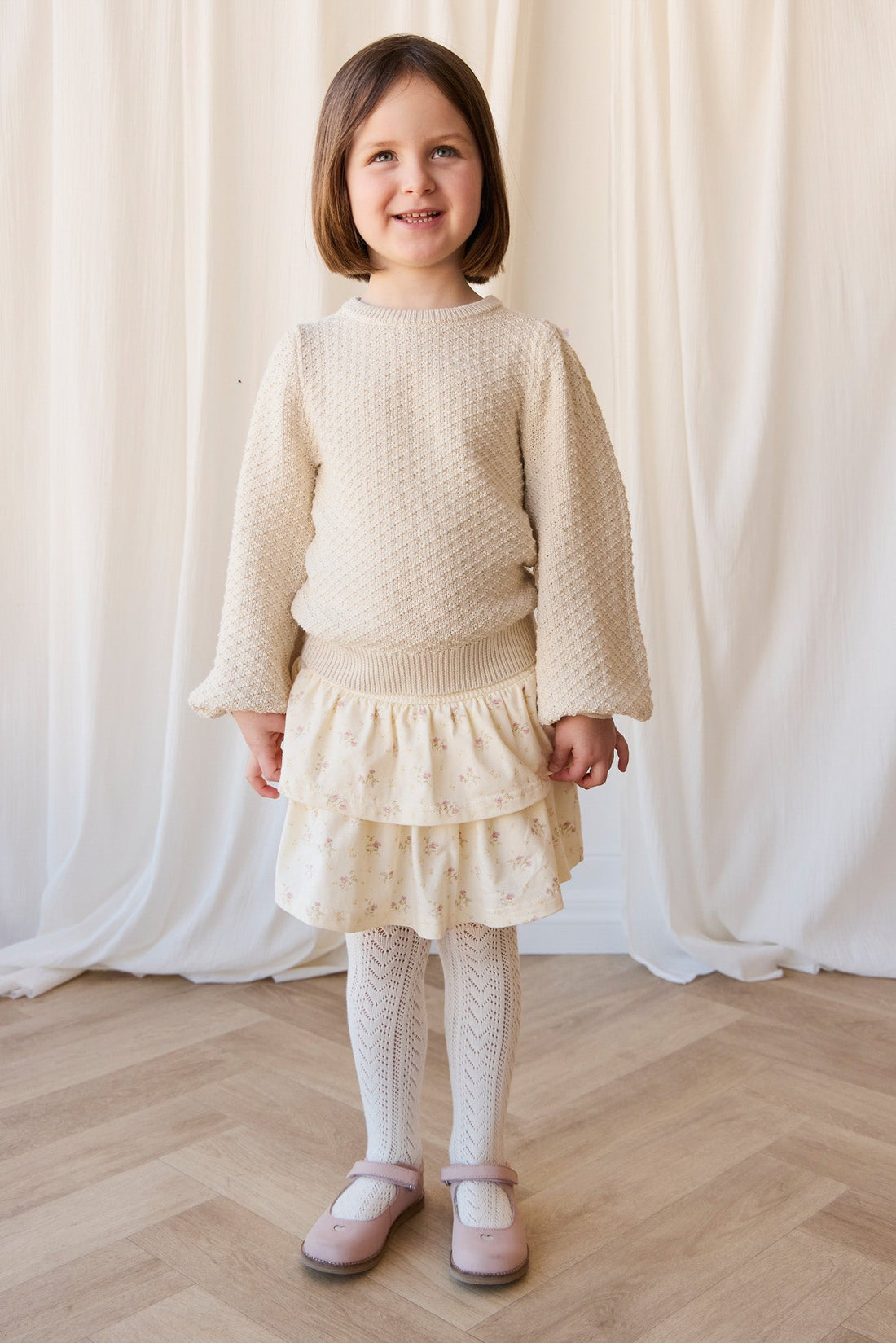 Organic Cotton Ruby Skirt - Thelma Parchment Childrens Skirt from Jamie Kay Australia