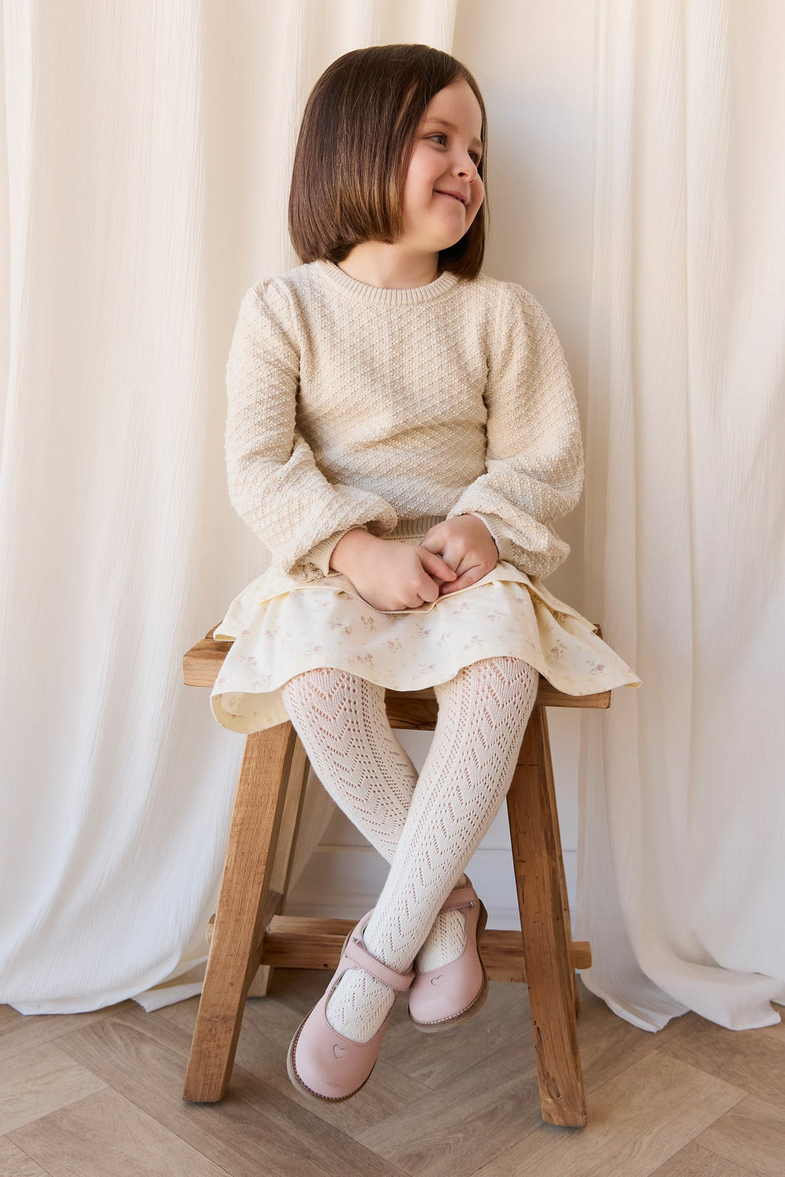 Organic Cotton Ruby Skirt - Thelma Parchment Childrens Skirt from Jamie Kay Australia