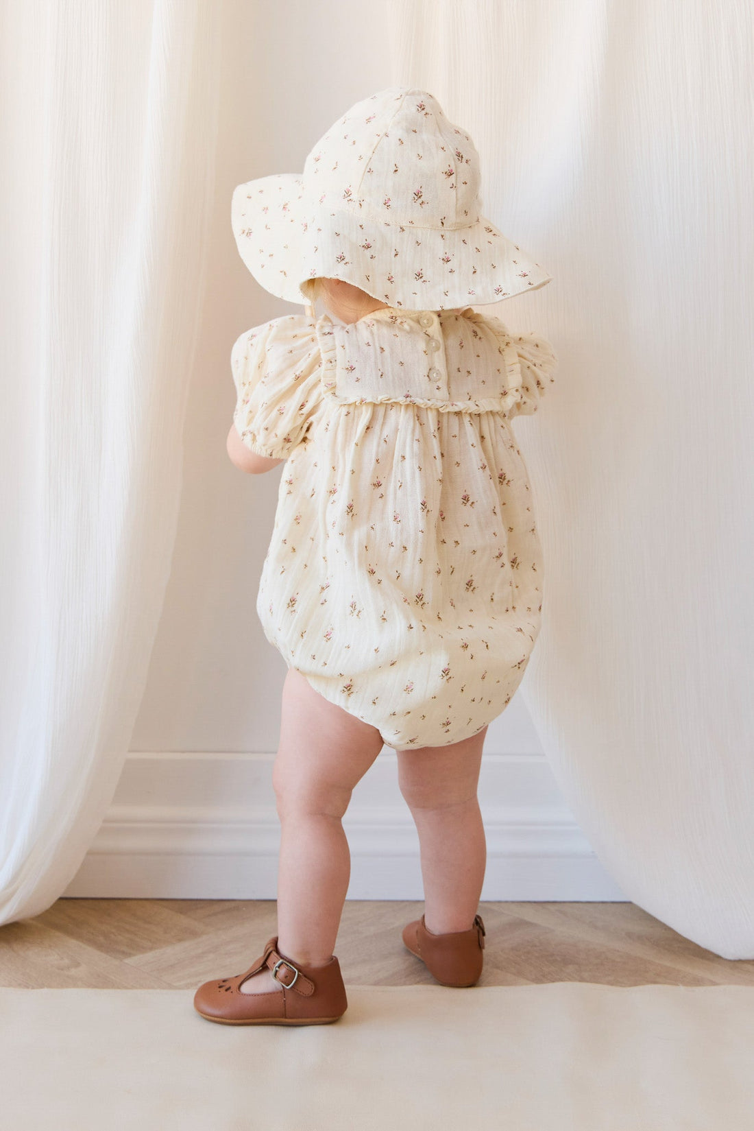 Organic Cotton Muslin Odette Playsuit - Dina Antique Childrens Jumpsuit from Jamie Kay Australia