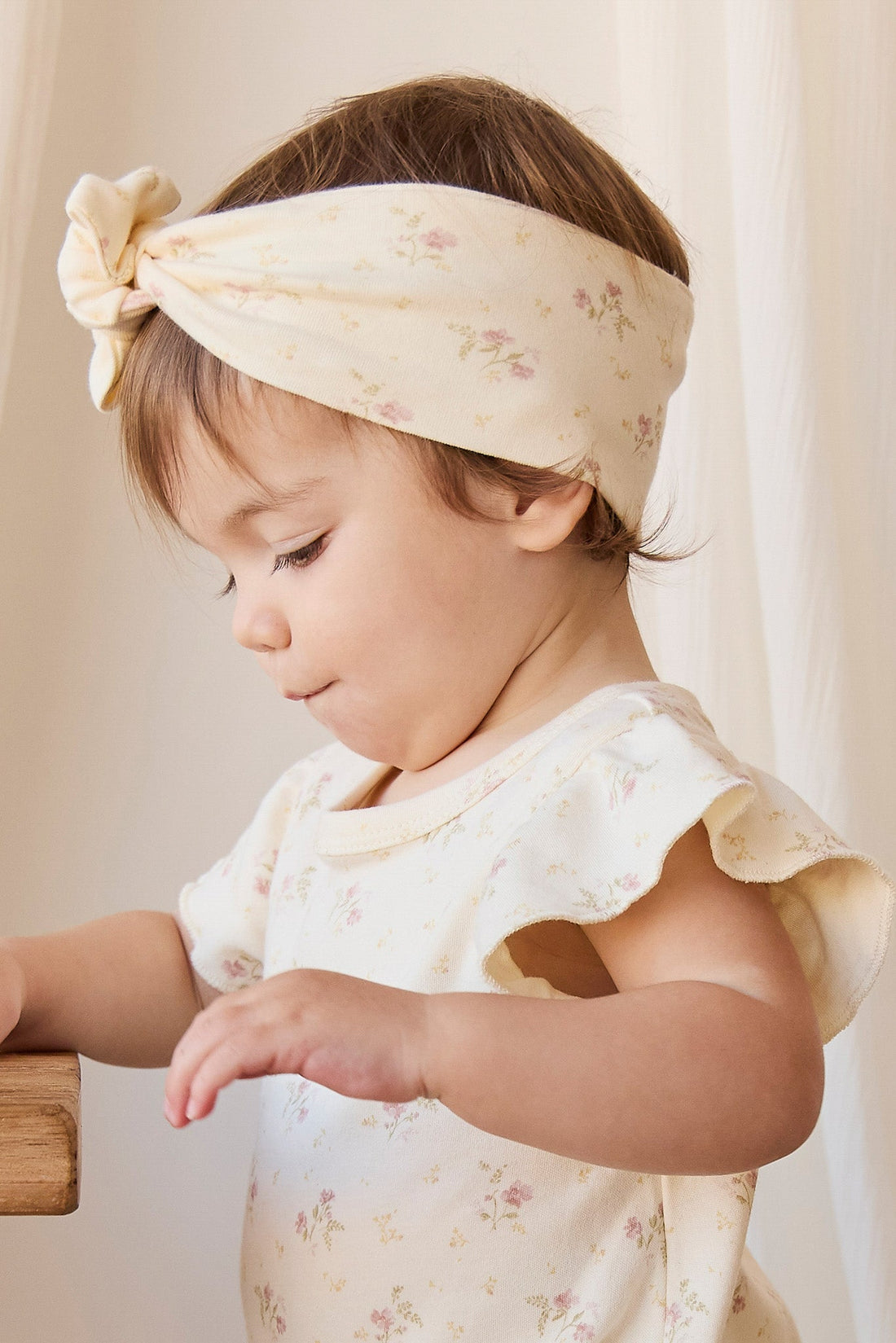 Organic Cotton Sage Onepiece - Thelma Parchment Childrens Onepiece from Jamie Kay Australia