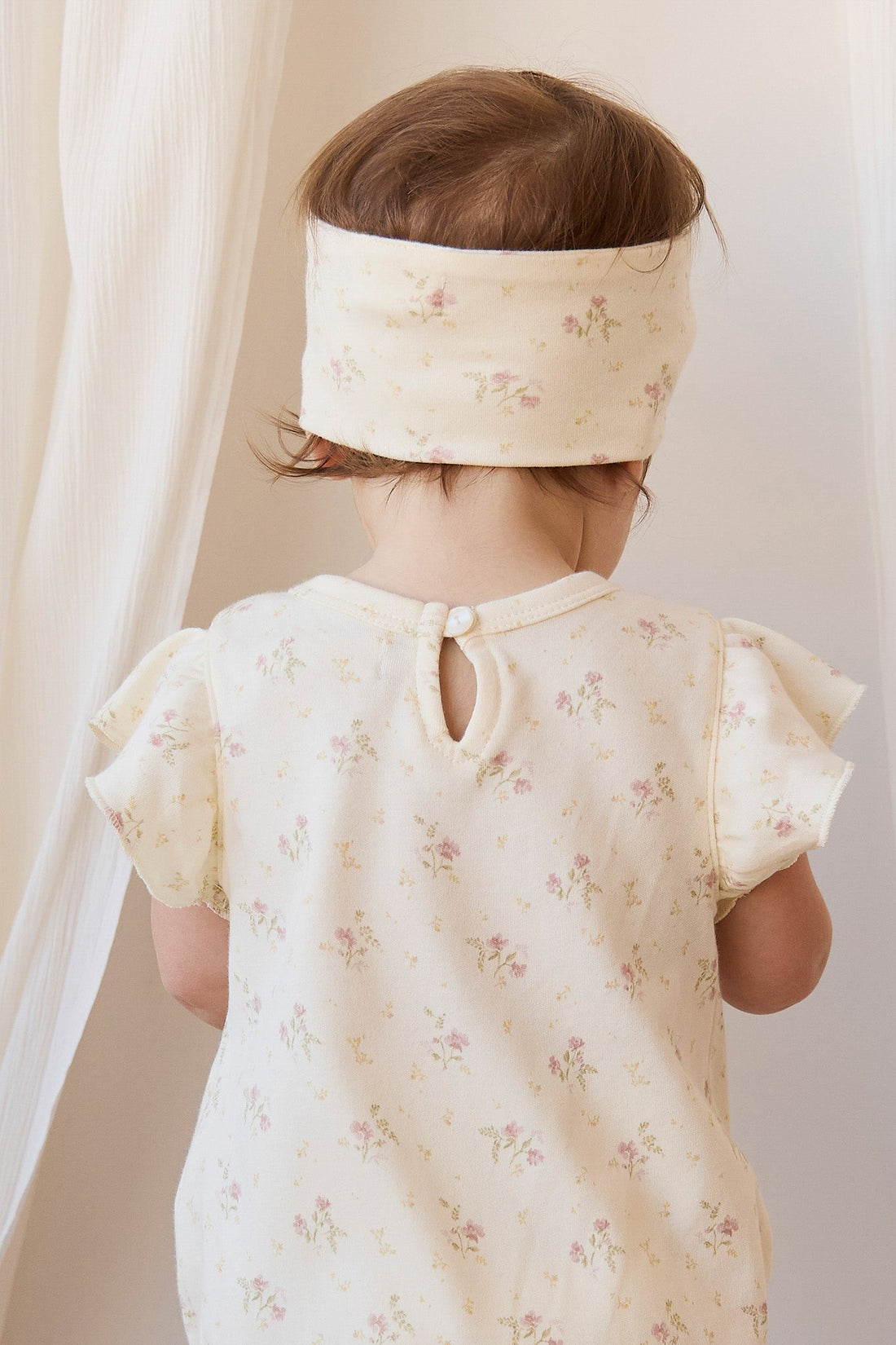 Organic Cotton Sage Onepiece - Thelma Parchment Childrens Onepiece from Jamie Kay Australia