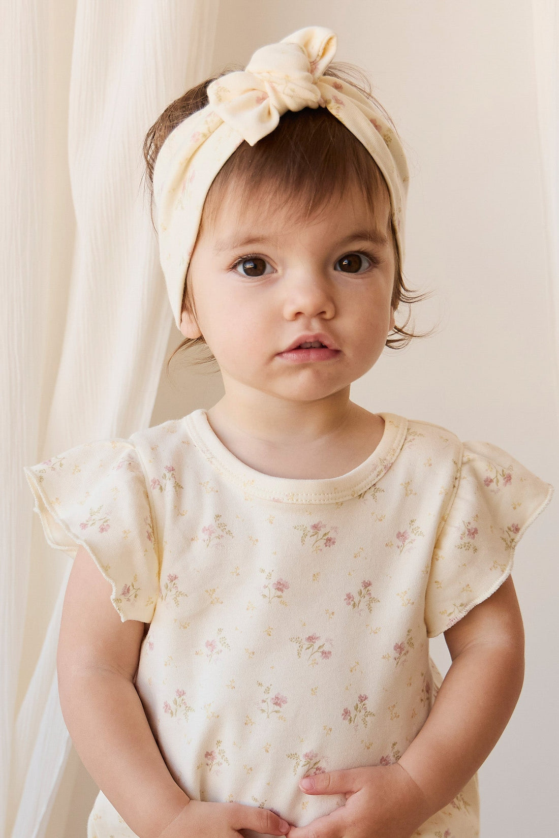 Organic Cotton Sage Onepiece - Thelma Parchment Childrens Onepiece from Jamie Kay Australia