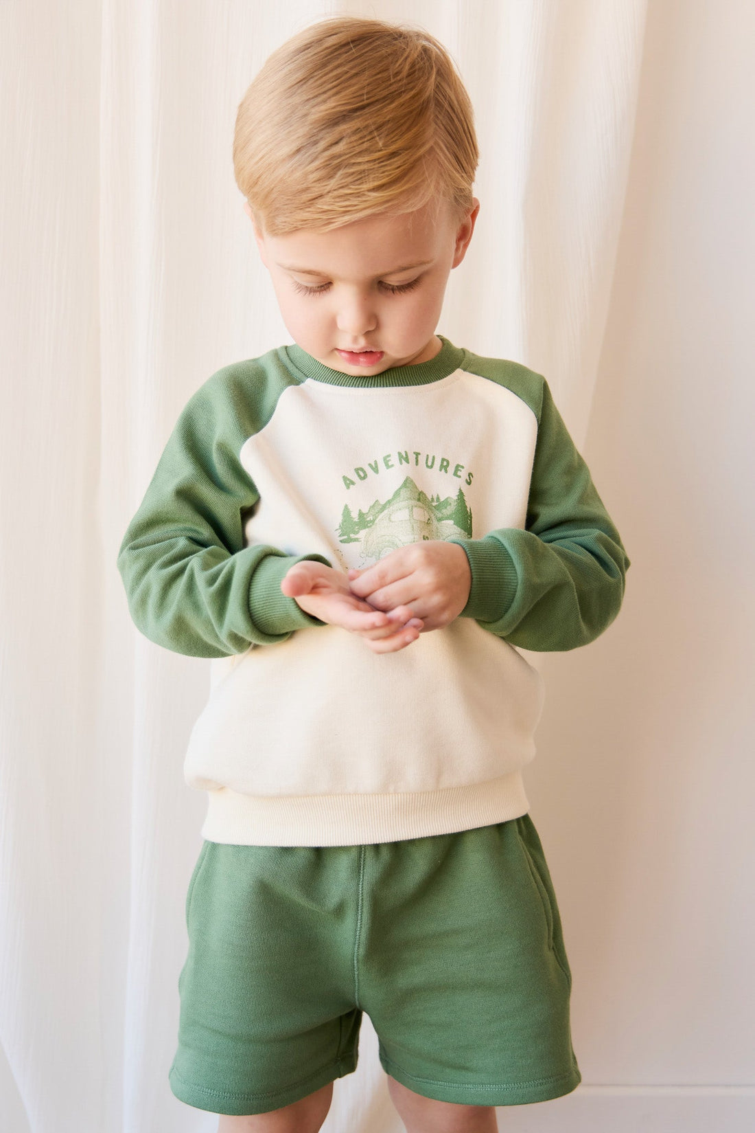 Organic Cotton Jalen Short - Snow Pea Childrens Short from Jamie Kay Australia