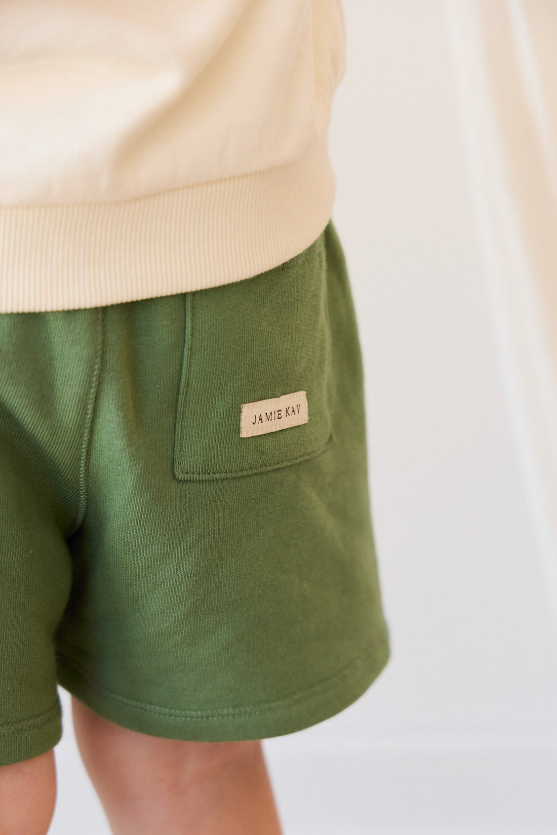 Organic Cotton Jalen Short - Snow Pea Childrens Short from Jamie Kay Australia