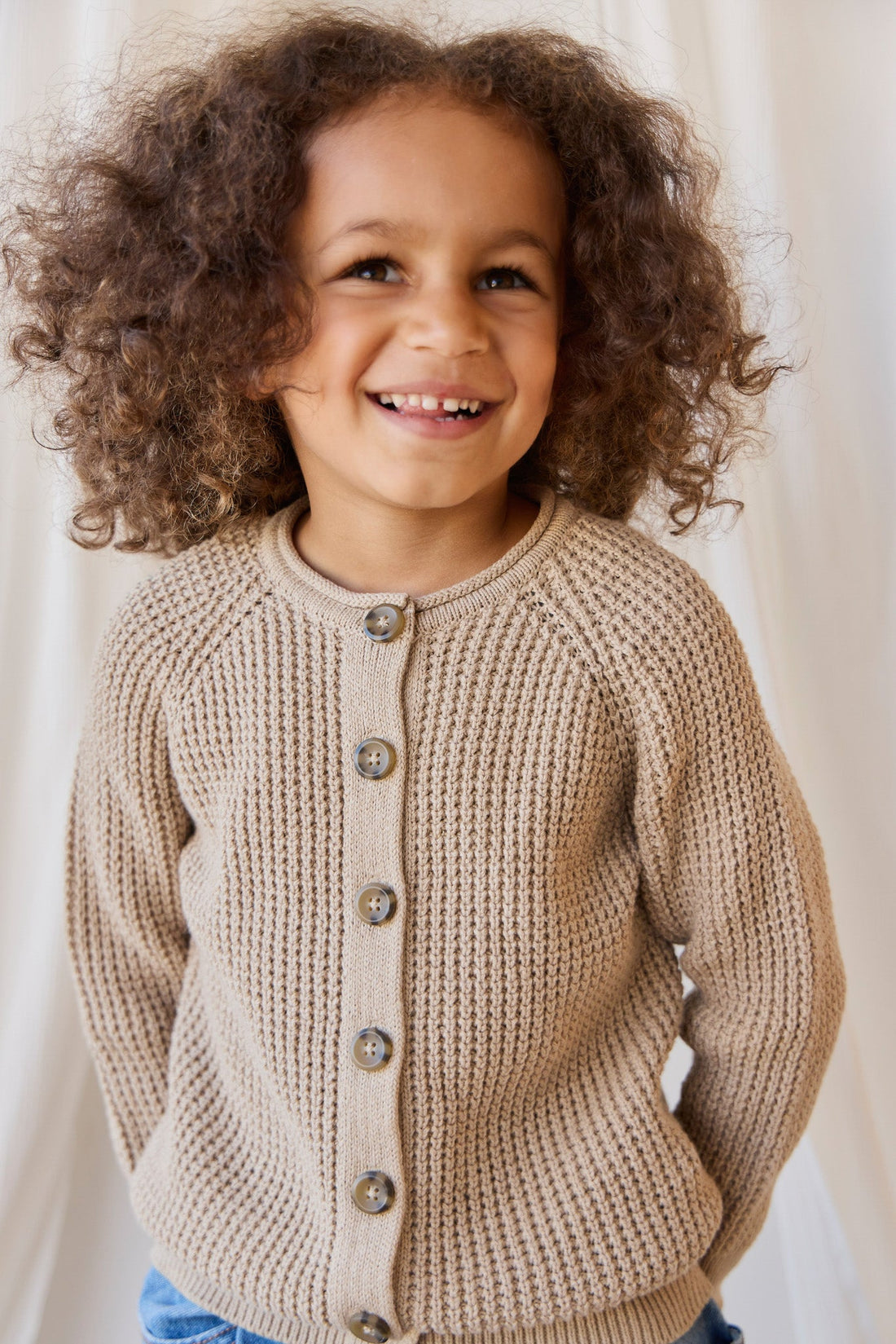 Lane Knit Cardigan - Sand Dune Marle Childrens Jumper from Jamie Kay Australia