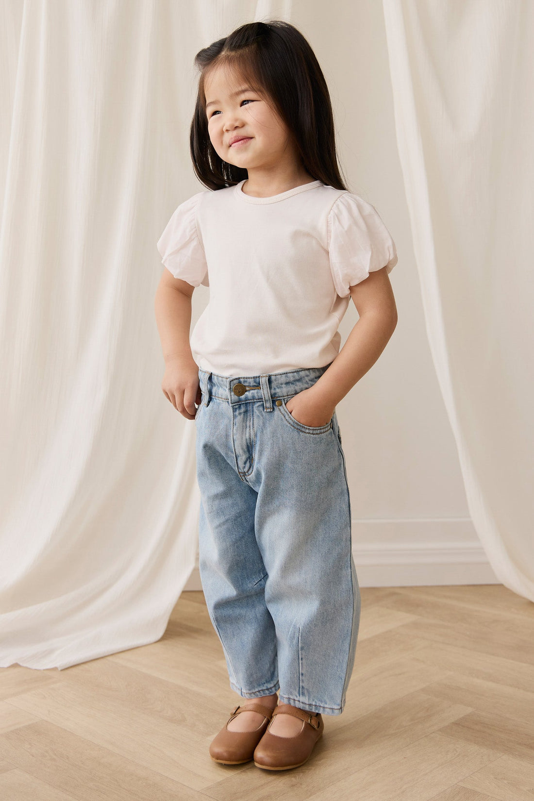 Pima Cotton Myla Top - Blushed Rose Childrens Top from Jamie Kay Australia