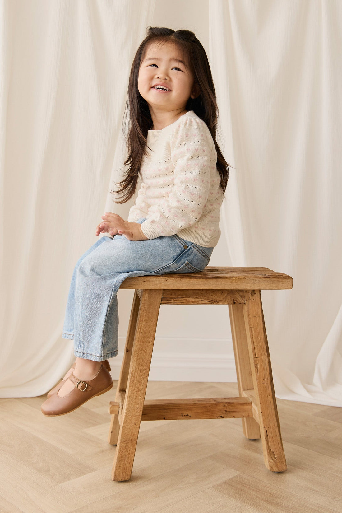 Norah Jumper - Norah Jacquard Tofu Childrens Top from Jamie Kay Australia