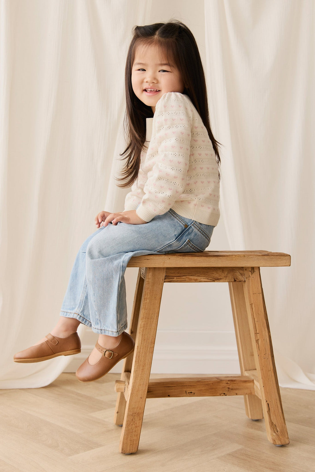 Norah Jumper - Norah Jacquard Tofu Childrens Top from Jamie Kay Australia