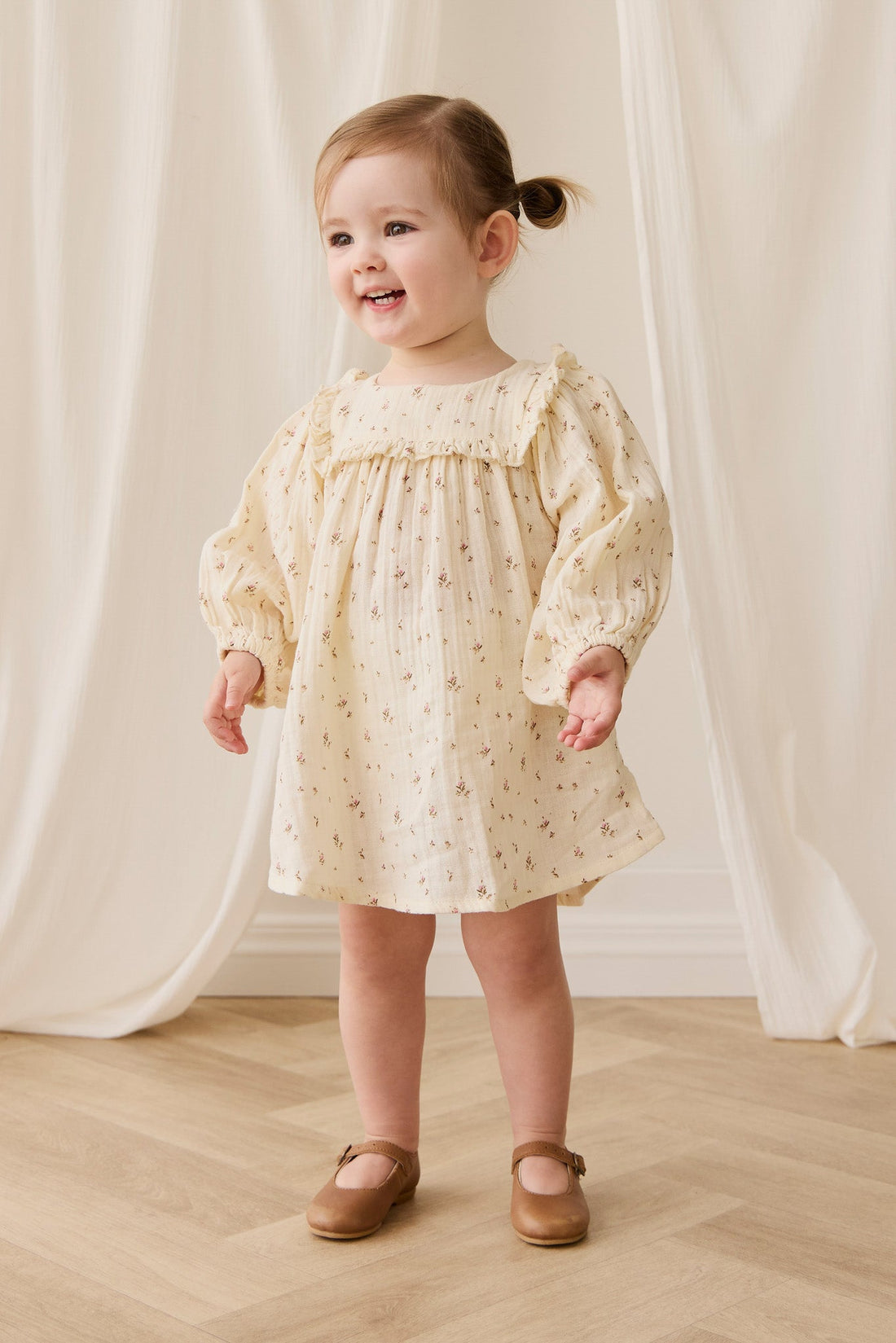 Organic Cotton Muslin Amira Dress - Dina Antique Childrens Dress from Jamie Kay Australia