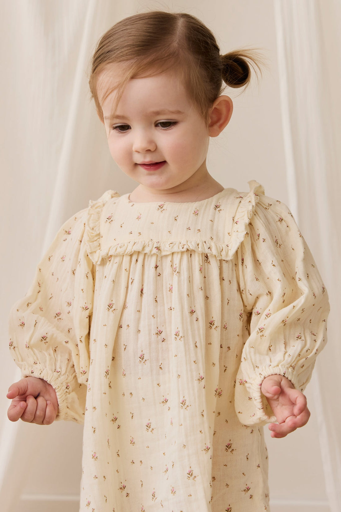 Organic Cotton Muslin Amira Dress - Dina Antique Childrens Dress from Jamie Kay Australia