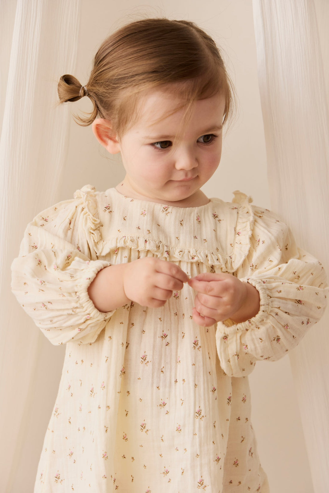 Organic Cotton Muslin Amira Dress - Dina Antique Childrens Dress from Jamie Kay Australia