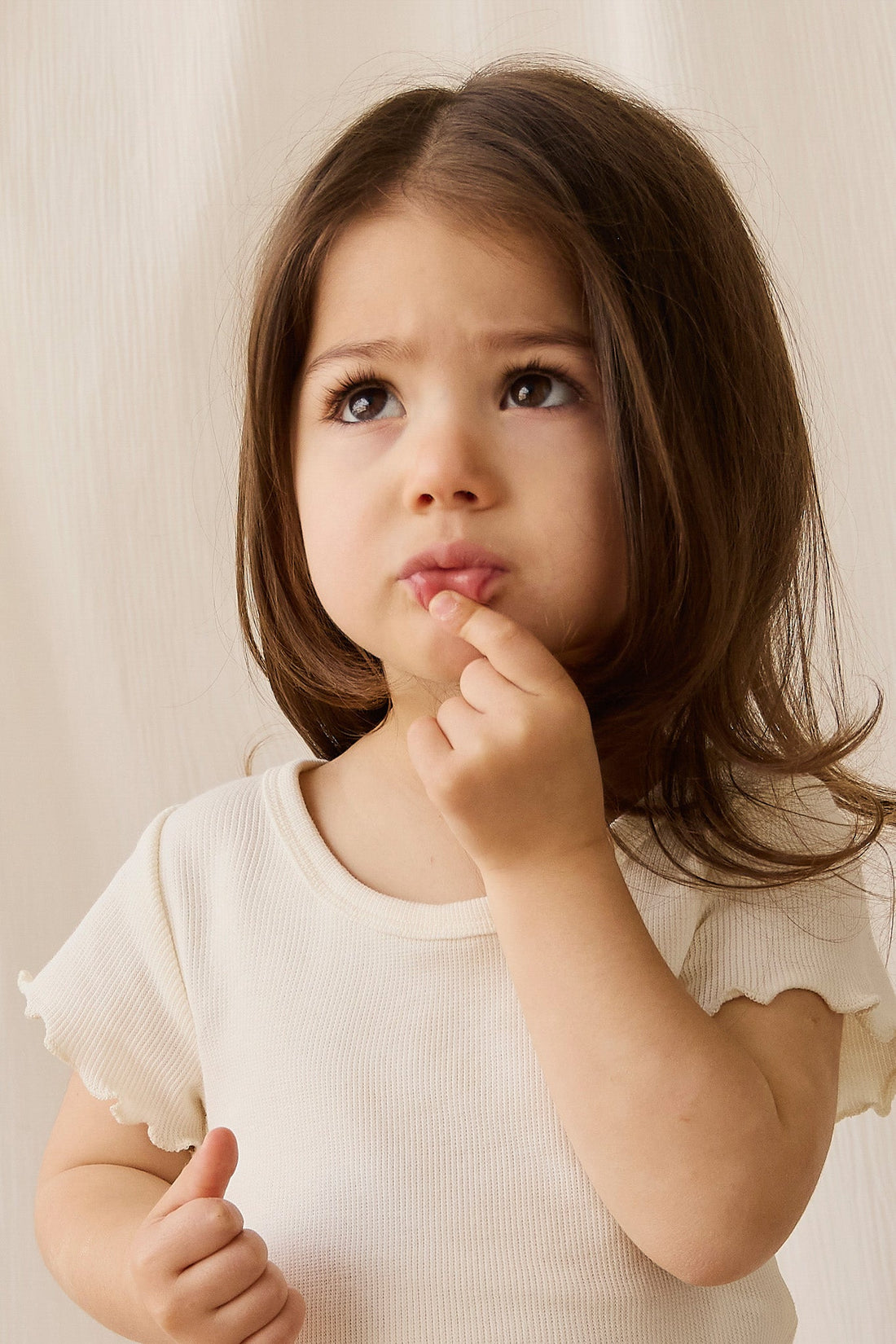 Organic Cotton Fine Rib Ines Top - Parchment Childrens Top from Jamie Kay Australia