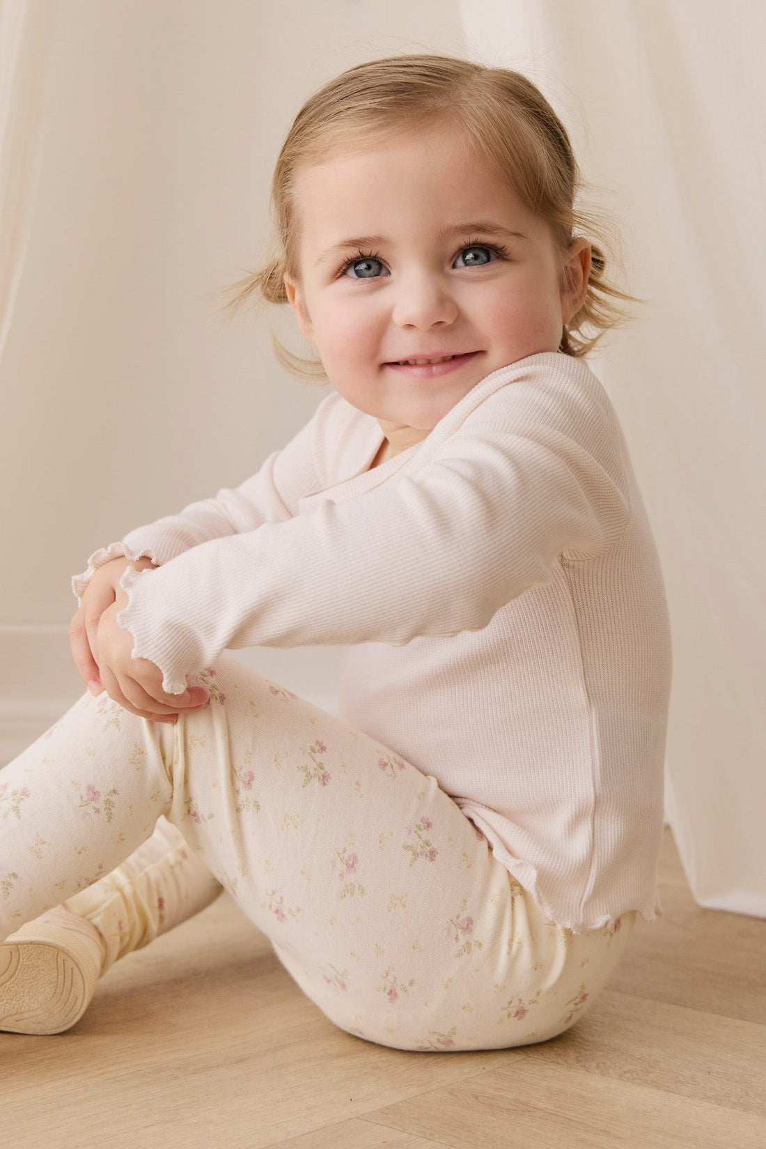 Organic Cotton Everyday Legging - Thelma Parchment Childrens Legging from Jamie Kay Australia