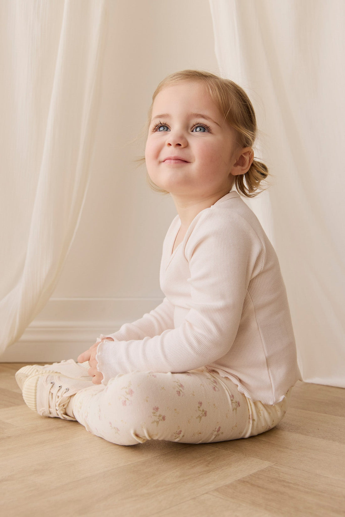 Organic Cotton Everyday Legging - Thelma Parchment Childrens Legging from Jamie Kay Australia