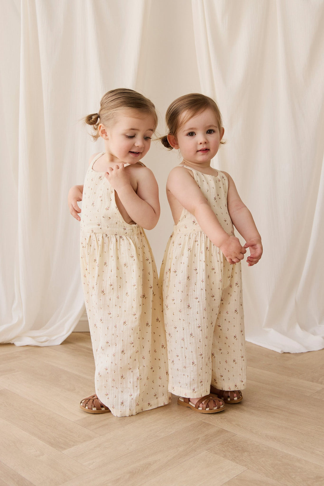 Organic Cotton Muslin Lana Jumpsuit - Dina Antique Childrens Jumpsuit from Jamie Kay Australia