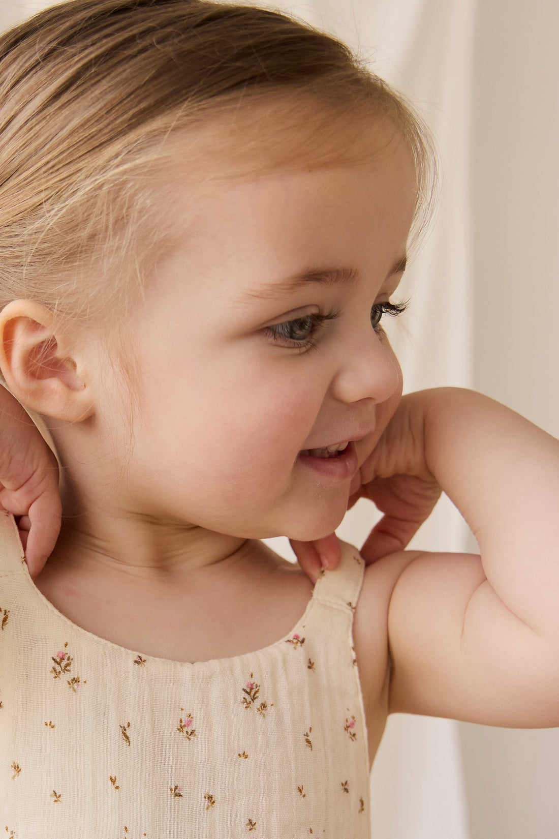 Organic Cotton Muslin Lana Jumpsuit - Dina Antique Childrens Jumpsuit from Jamie Kay Australia