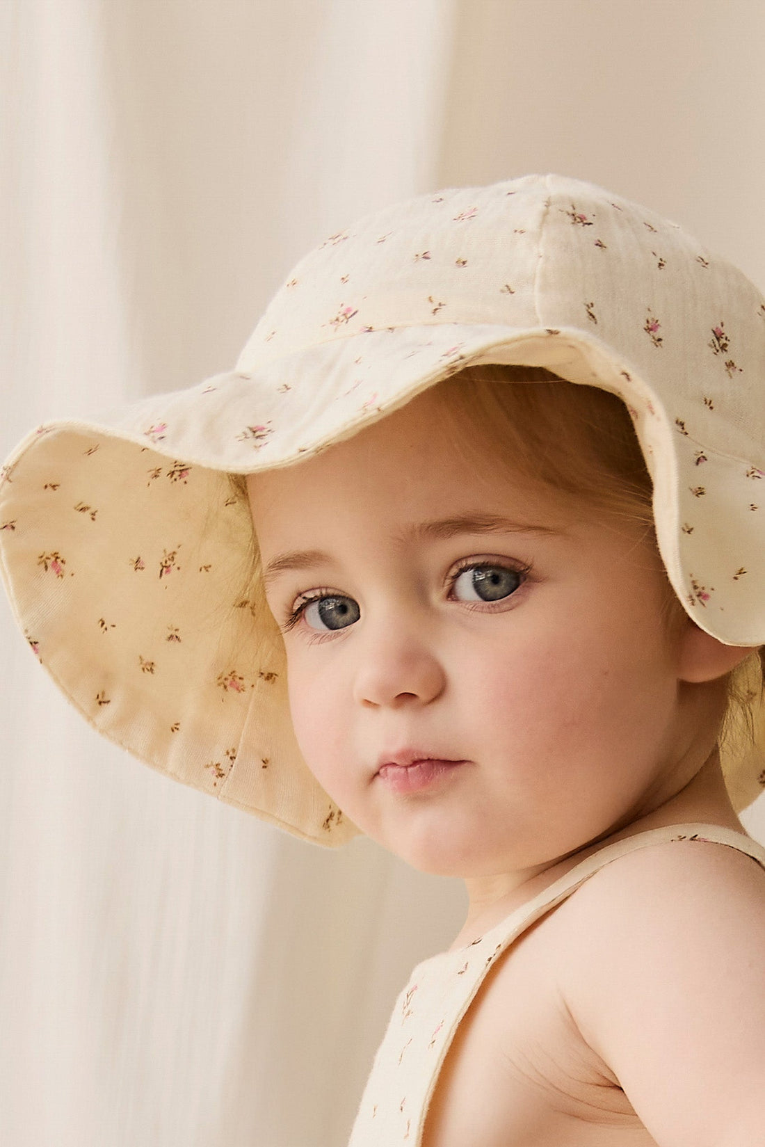 Organic Cotton Muslin Noelle Hat - Dina Antique Childrens Hat from Jamie Kay Australia