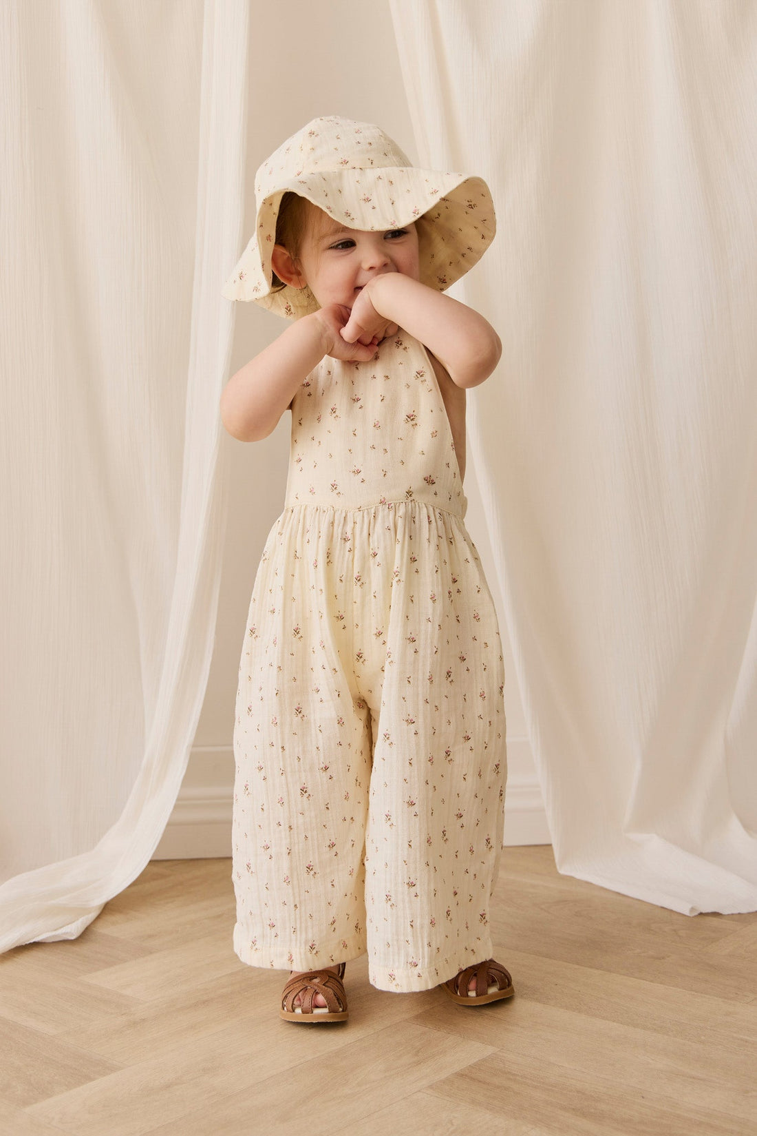 Organic Cotton Muslin Noelle Hat - Dina Antique Childrens Hat from Jamie Kay Australia