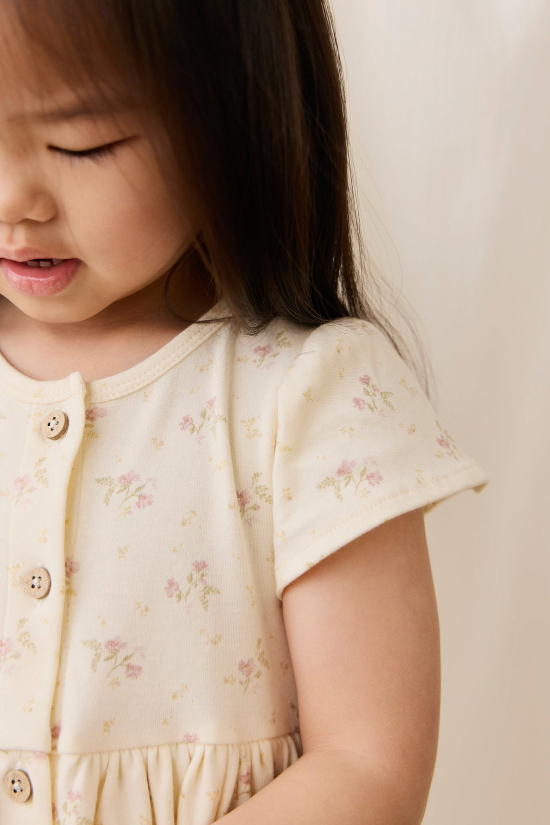Organic Cotton Dahlia Dress - Thelma Parchment Childrens Dress from Jamie Kay Australia
