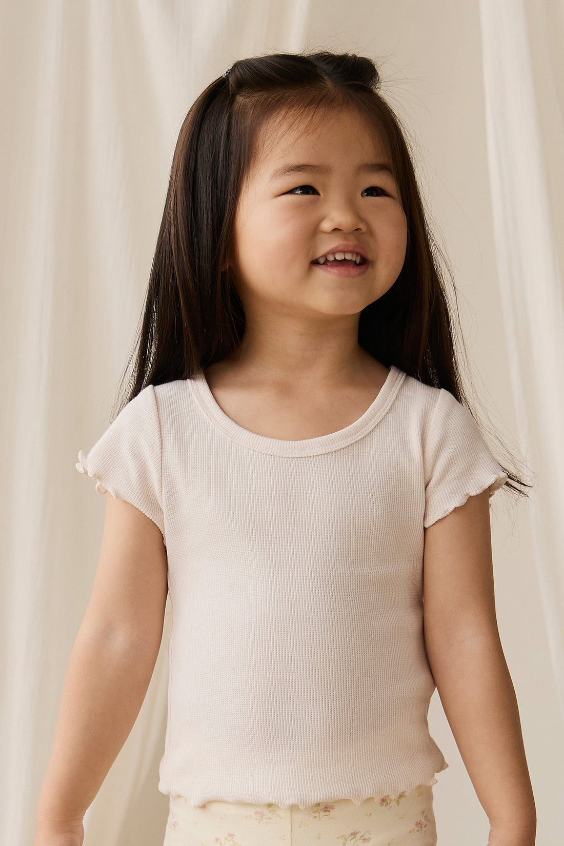 Organic Cotton Fine Rib Ines Top - Blushed Rose Childrens Top from Jamie Kay Australia
