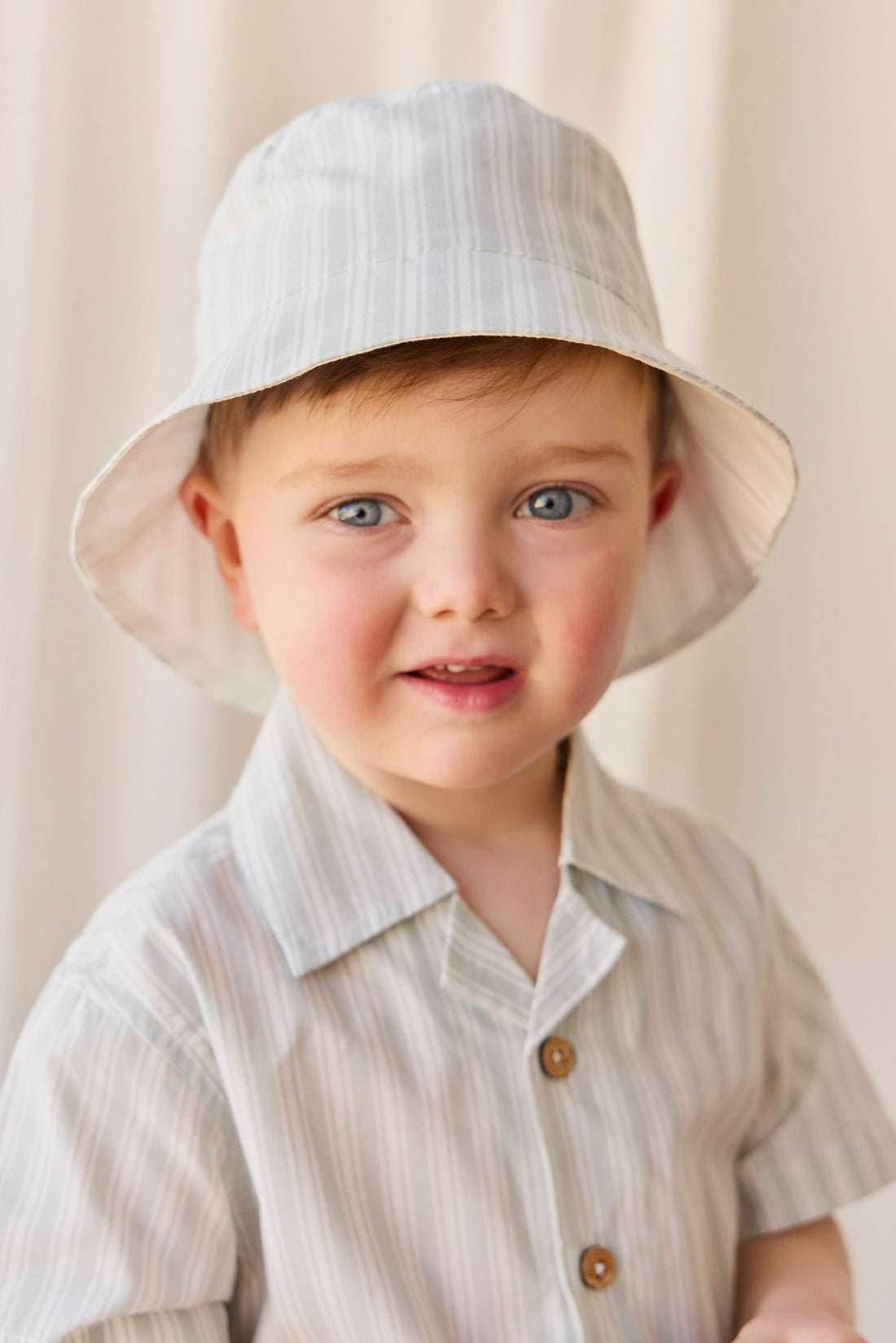 Organic Cotton Bucket Hat - Variegated Stripe Shoreline Childrens Hat from Jamie Kay Australia