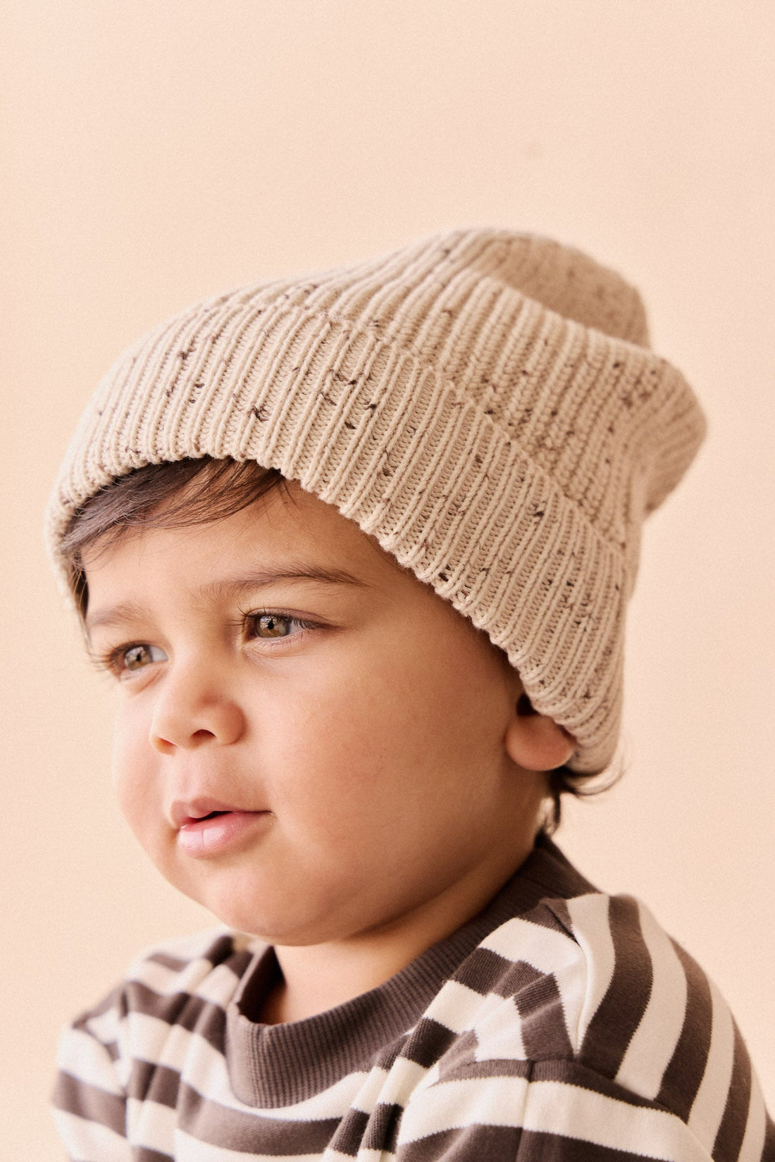 Johan Knit Beanie - Buff Fleck Childrens Hat from Jamie Kay Australia