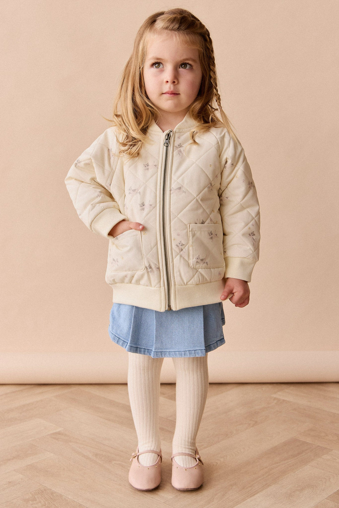 Cammy Jacket - Playful Kitten Whisper White Childrens Jacket from Jamie Kay Australia