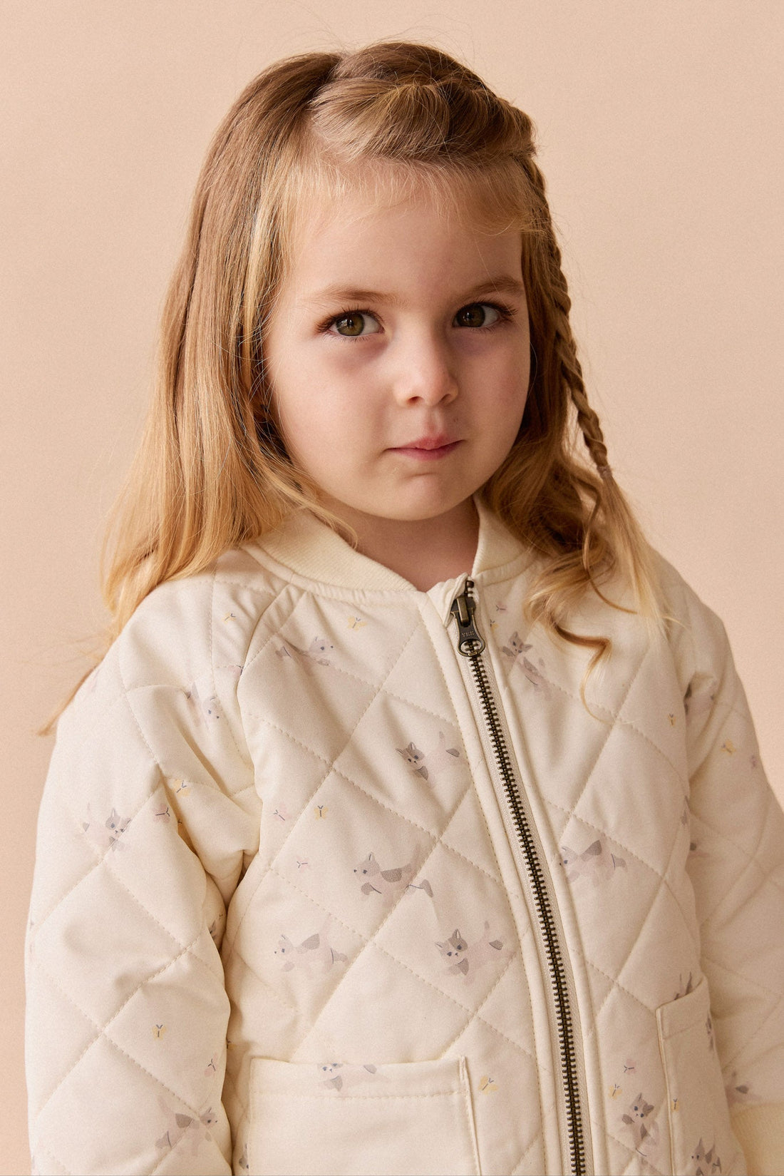 Cammy Jacket - Playful Kitten Whisper White Childrens Jacket from Jamie Kay Australia