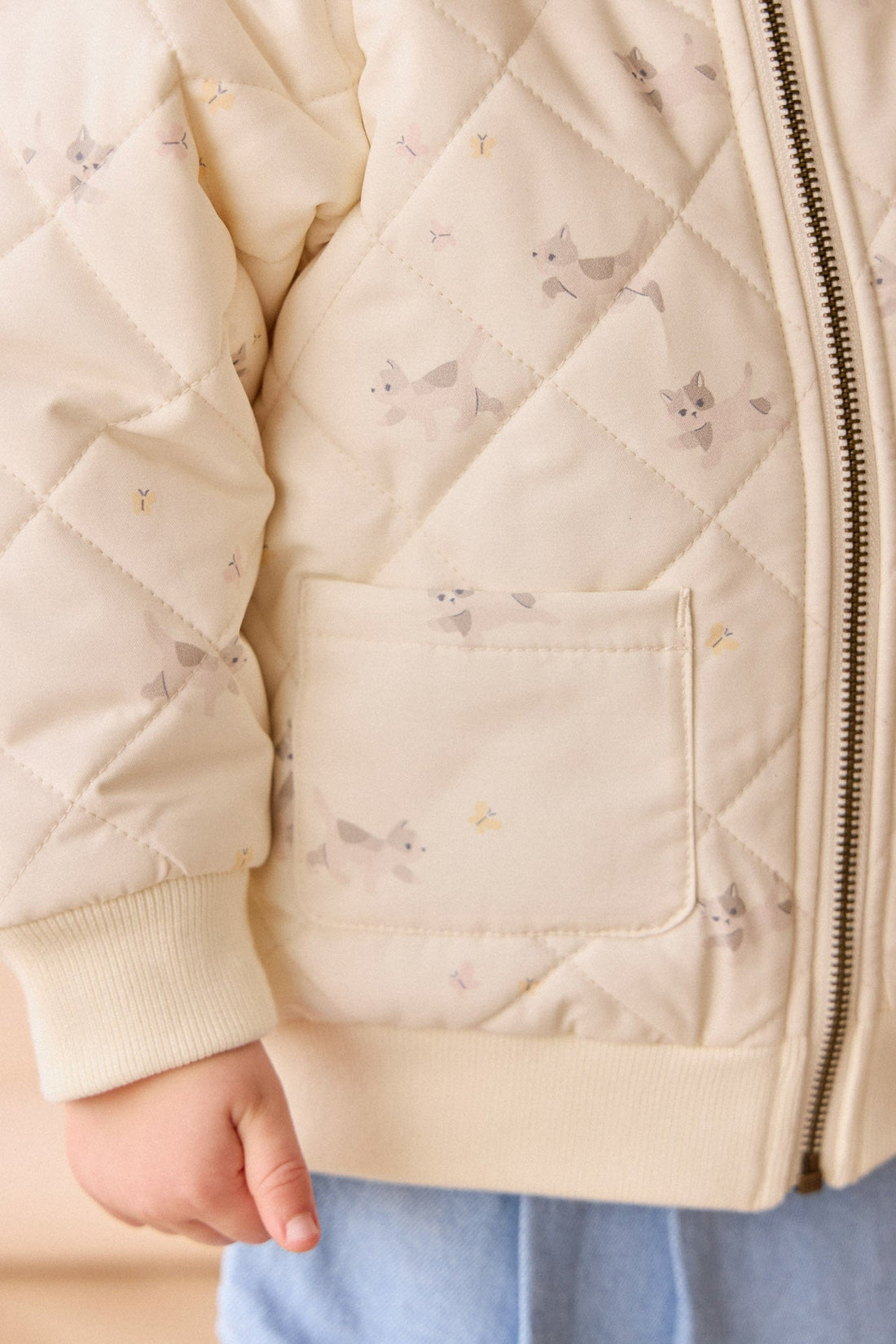 Cammy Jacket - Playful Kitten Whisper White Childrens Jacket from Jamie Kay Australia