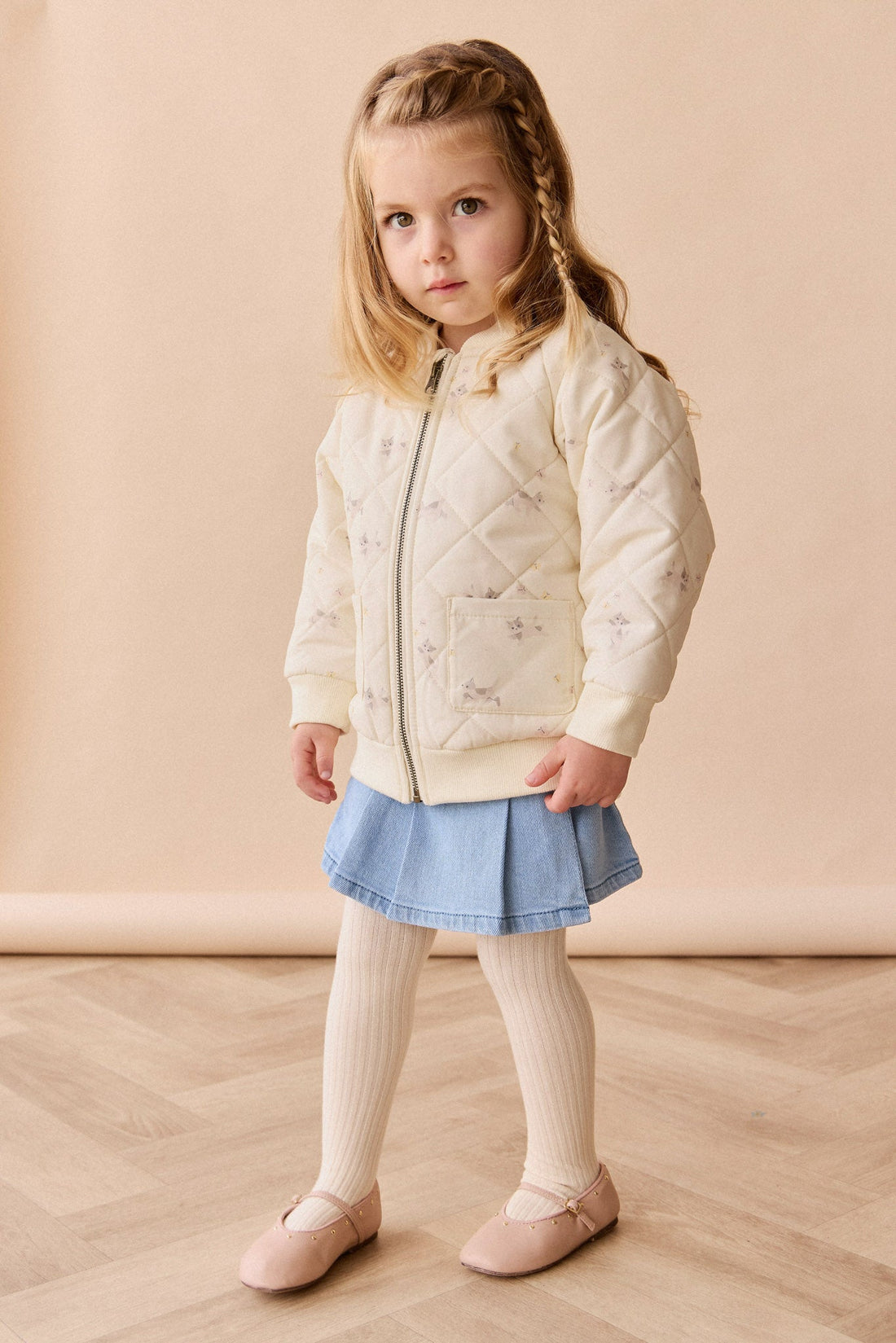 Cammy Jacket - Playful Kitten Whisper White Childrens Jacket from Jamie Kay Australia