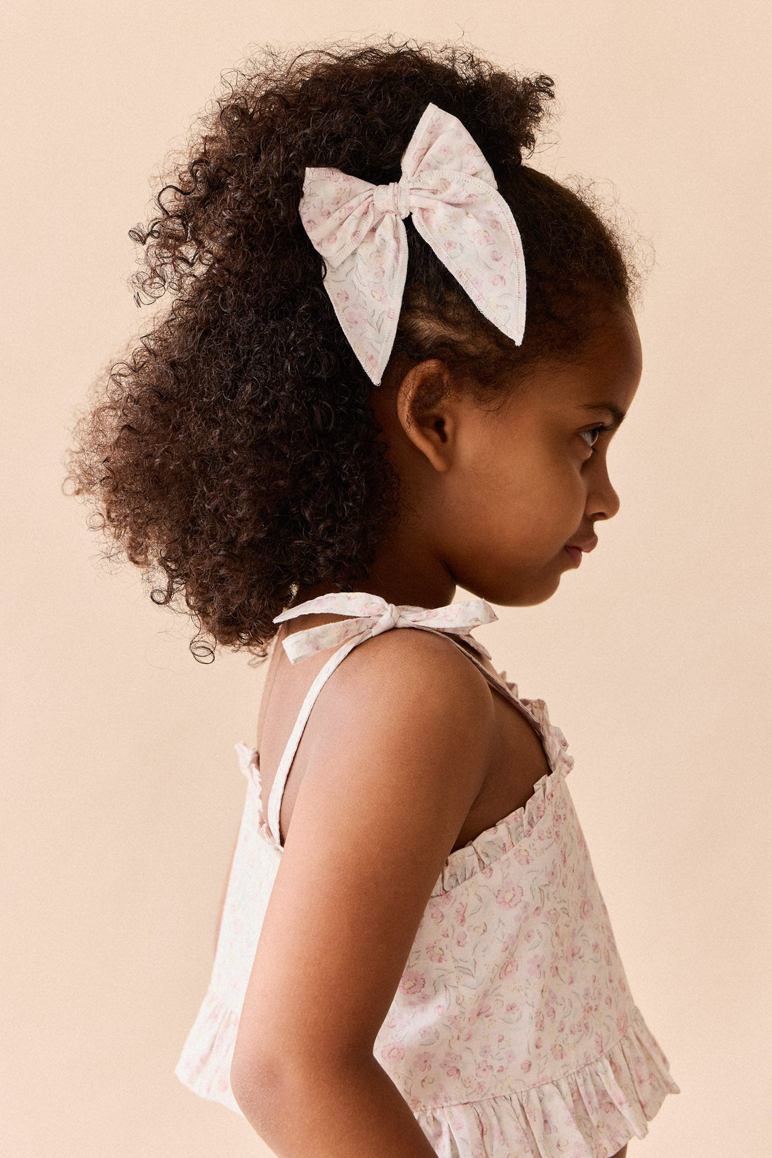 Organic Cotton Voile Bow - Grace Floral Childrens Bow from Jamie Kay Australia