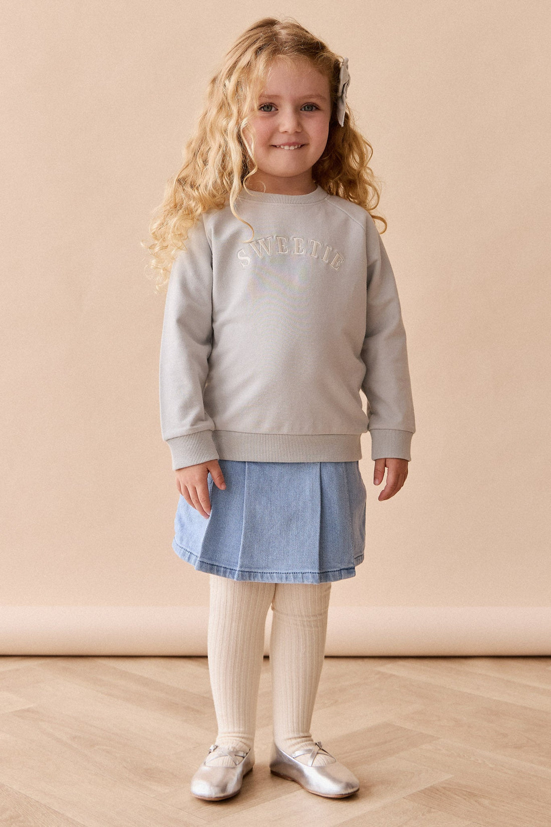 Organic Cotton Mimi Sweatshirt - Dawn Blue Sweetie Childrens Top from Jamie Kay Australia