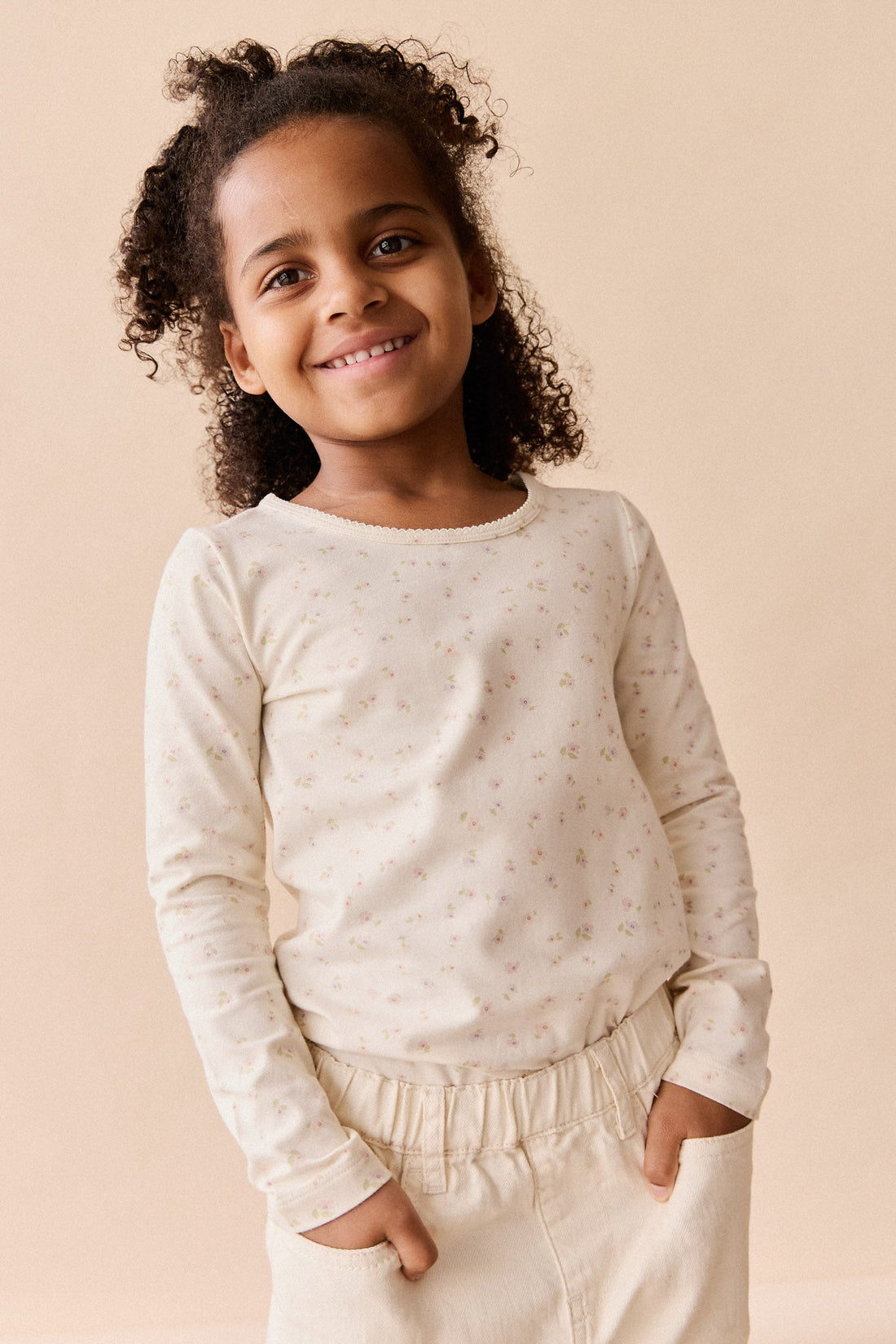 Organic Cotton Long Sleeve Top - Briella Whisper Childrens Top from Jamie Kay Australia