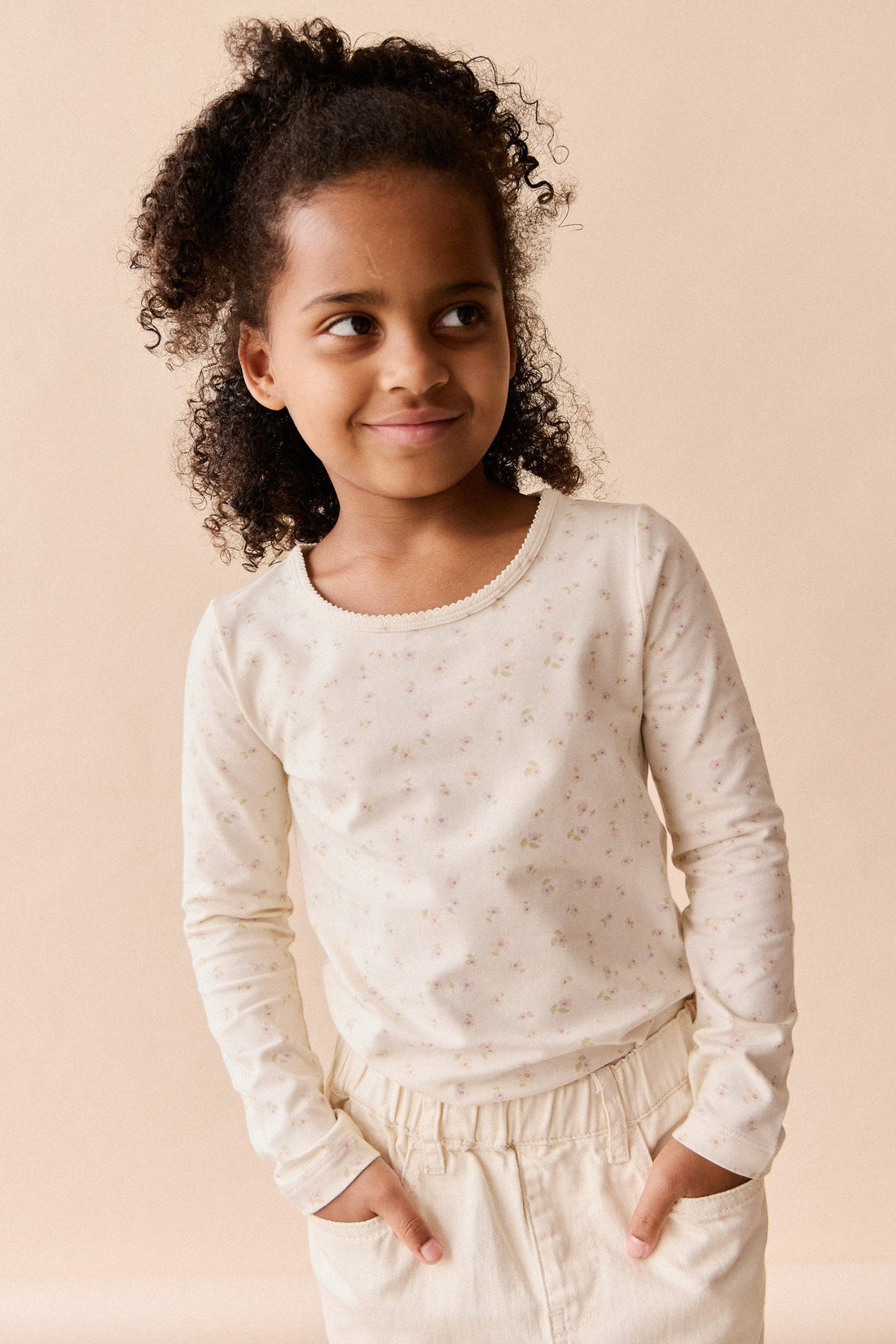 Organic Cotton Long Sleeve Top - Briella Whisper Childrens Top from Jamie Kay Australia