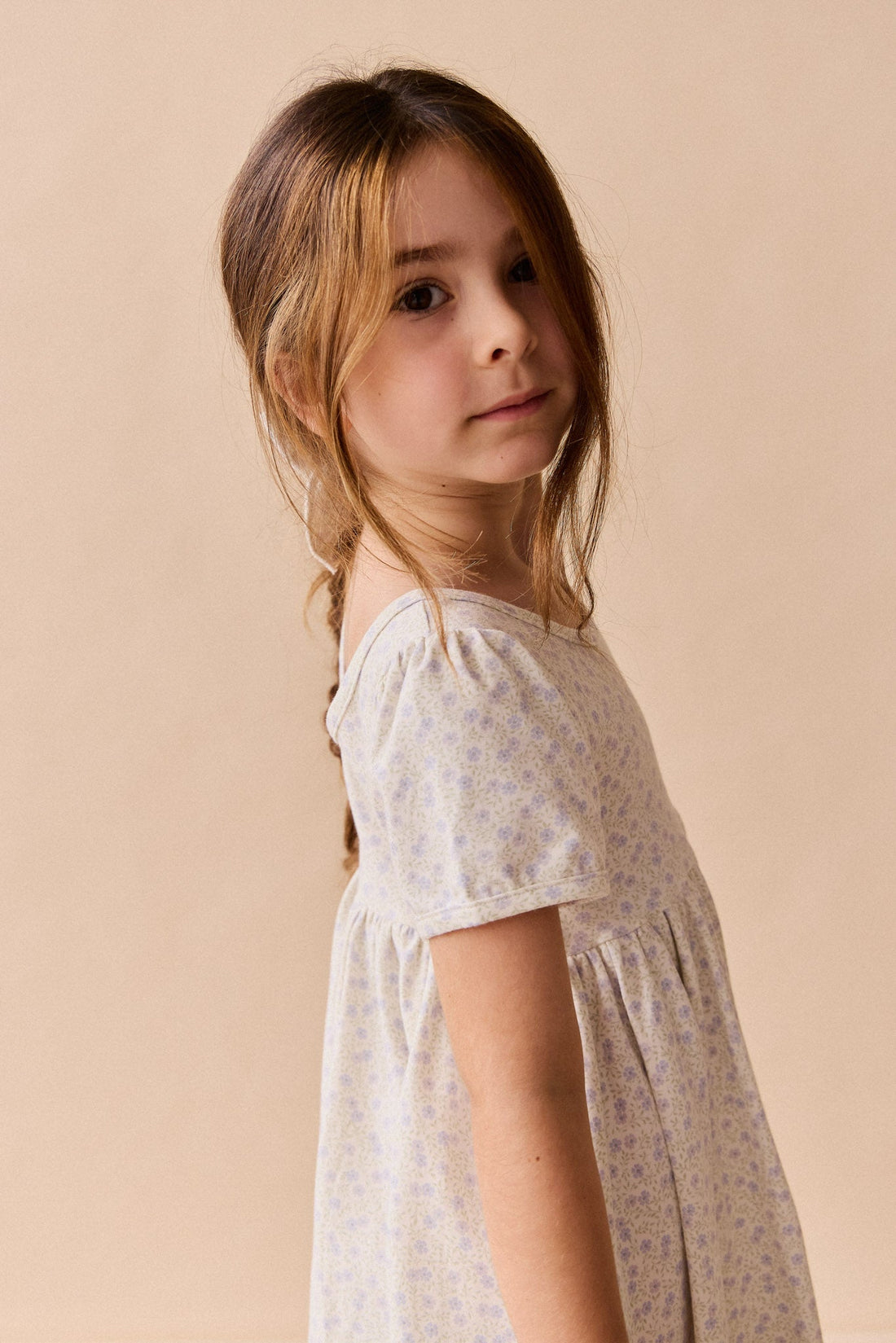Organic Cotton Meadow Dress - Emmy Lilac Childrens Dress from Jamie Kay Australia