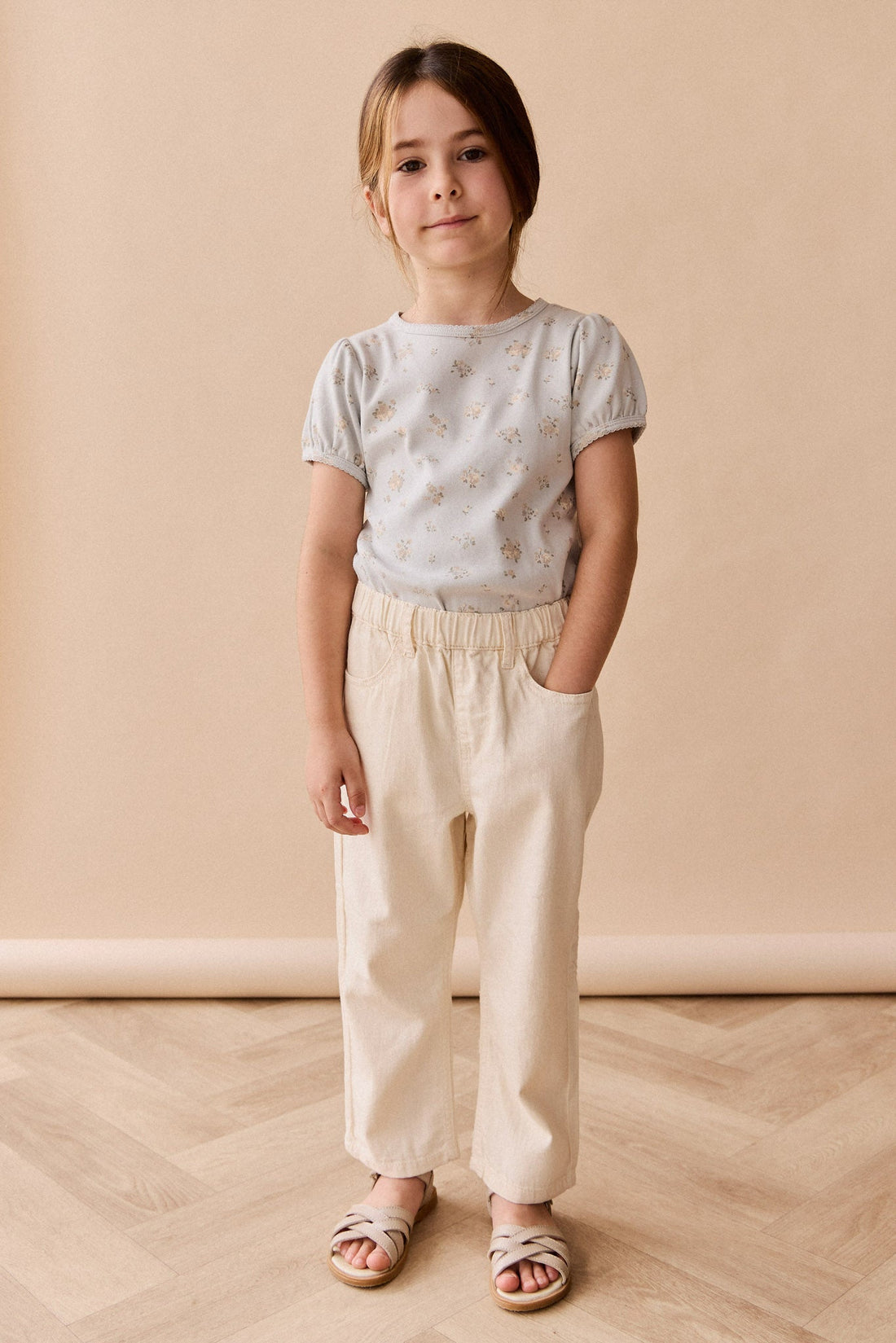 Organic Cotton Prarie Top - Petite Fleur Blue Childrens Top from Jamie Kay Australia