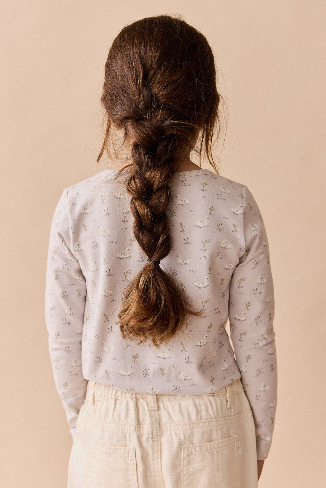 Organic Cotton Long Sleeve Top - Swanning Dawn Blue Childrens Top from Jamie Kay Australia