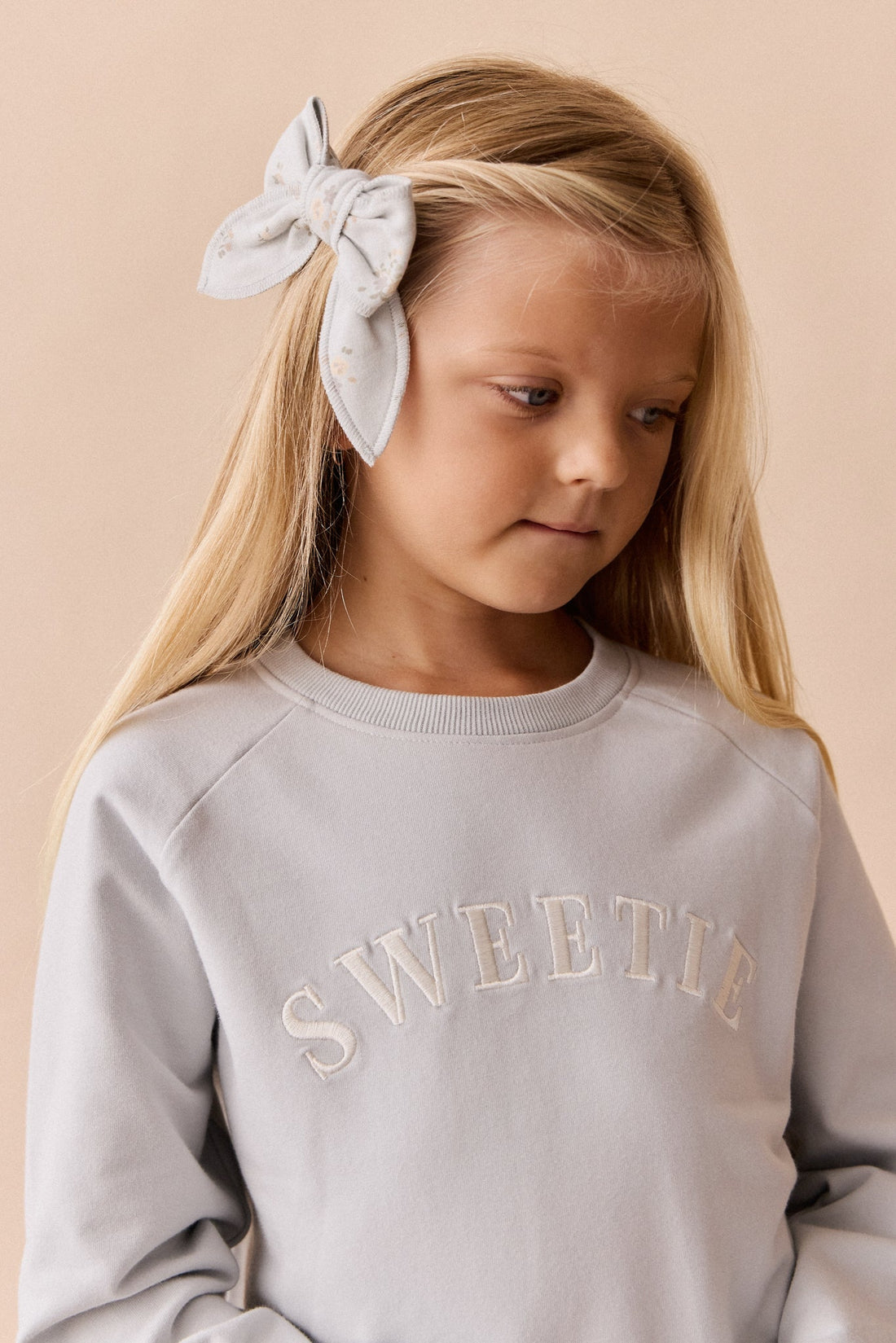 Organic Cotton Mimi Sweatshirt - Dawn Blue Sweetie Childrens Top from Jamie Kay Australia